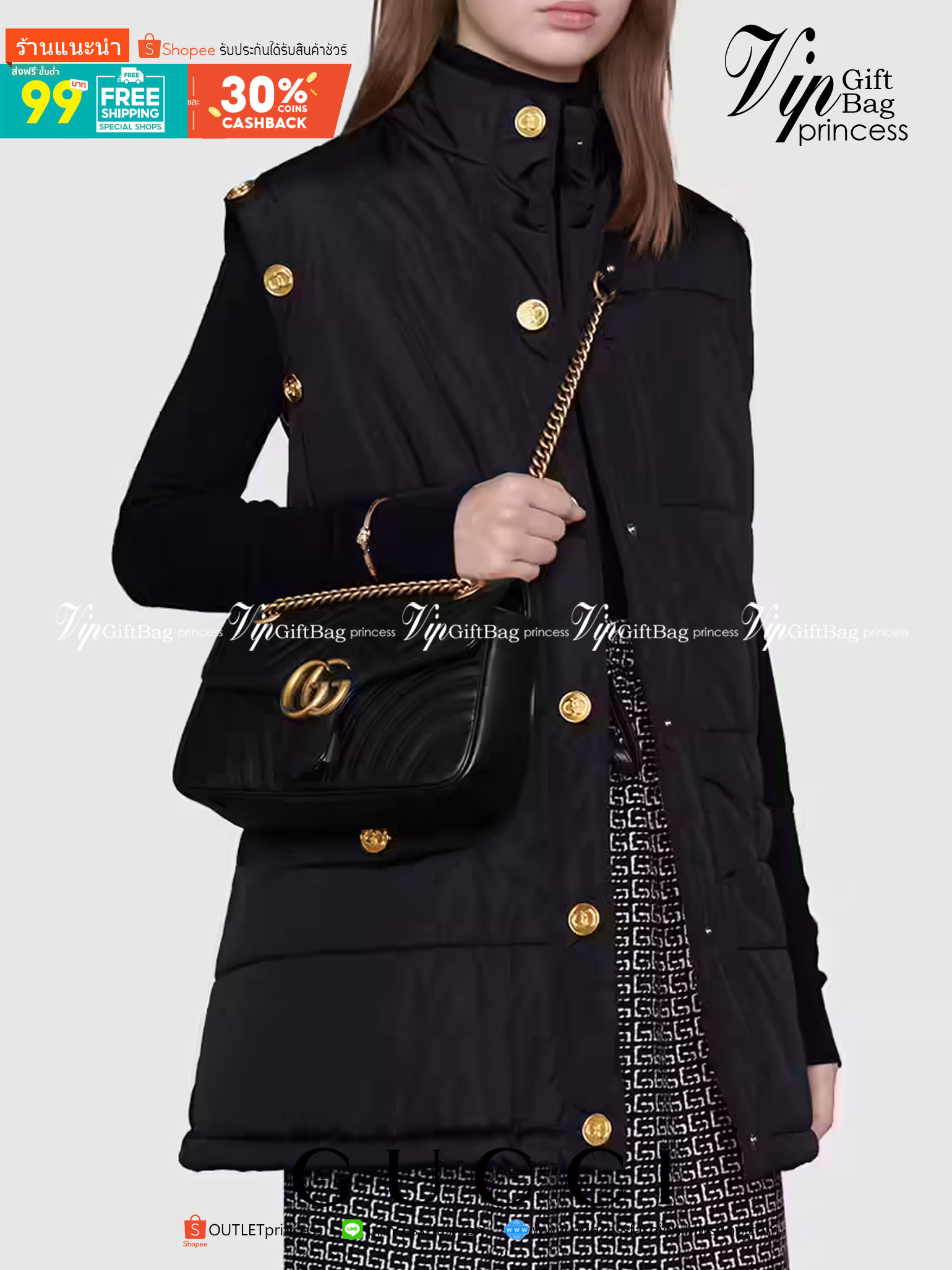 หนังแท้ GUCCI GG Marmont small matelassé shoulder bag 26cm ภาพสินค้าถ่ายจากงานขายจริง ใช้งานต่างประเทศได้ค่ะ