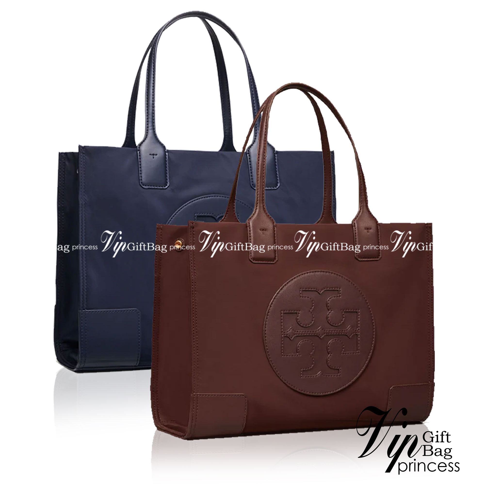 กระเป๋าทรงโท้ทใบใหญ่ TORY BURCH ELLA TOTE BAG วัสดุ NYLON ทั้งใบตัดด้วยหนังสีดำ แต่งโลโก้แบรนด์ด้านหน้า ด้านข้างมีกระดุม สามารถขยายทรงได้ ด้านในเปิดปิดด้วยกระดุมแม่เหล็กฝัง ช่องกว้างหลักหนึ่งช่องและช่องซิปอีกช่อง สามารถใส่แล็ปท็อปได้สบาย ใบใหญ่เว่อวัง ไอเ