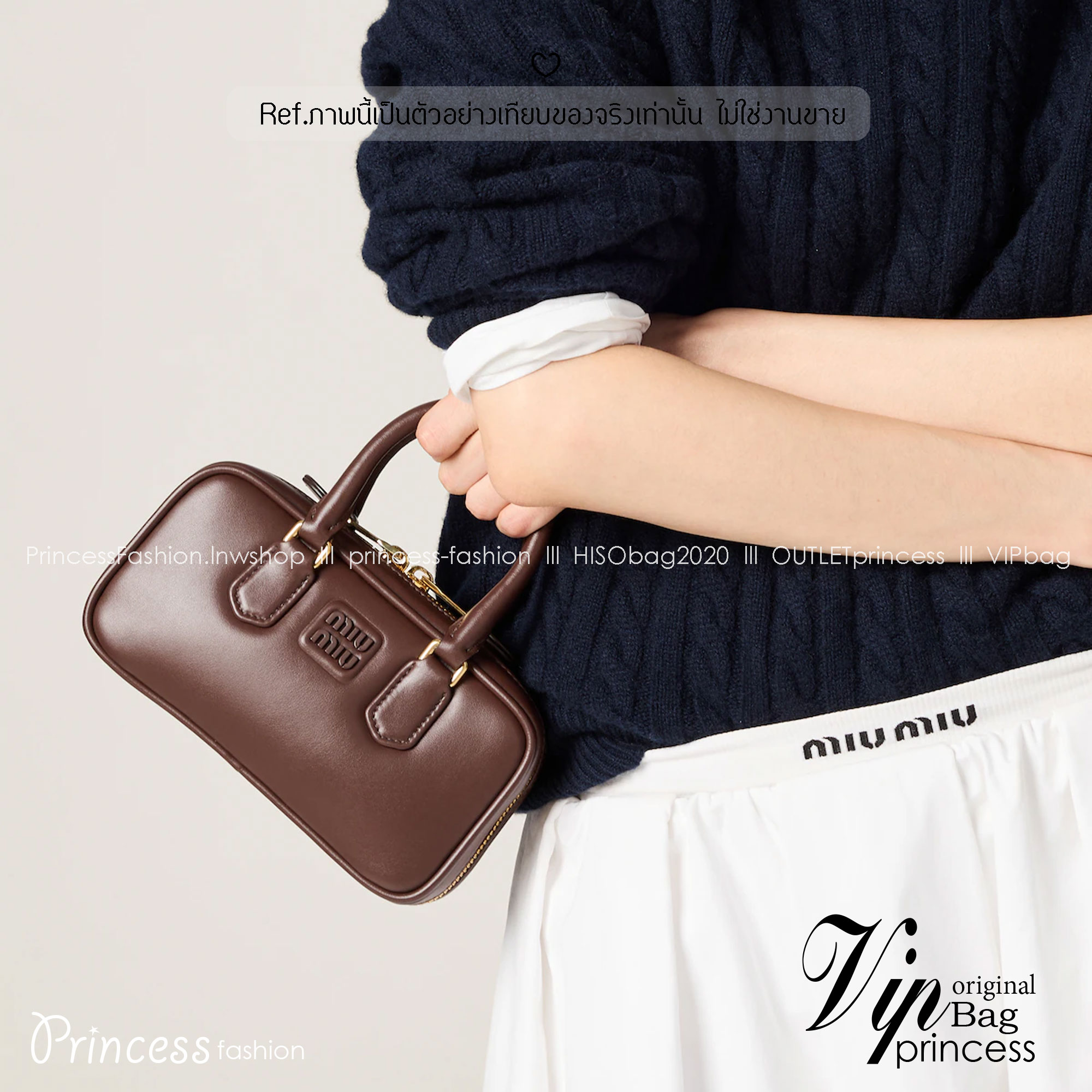 ORI หนังแท้ | MIU MIU Arcadie leather mini-bag Mini 20cm กระเป๋าสะพายทรงโฮโบลุคลูกคุณหรูหรา ไซส์มินิน่ารักๆเก๋ๆ สวยดูแพง หูจับในตัวง่ายและสะดวกพกพา