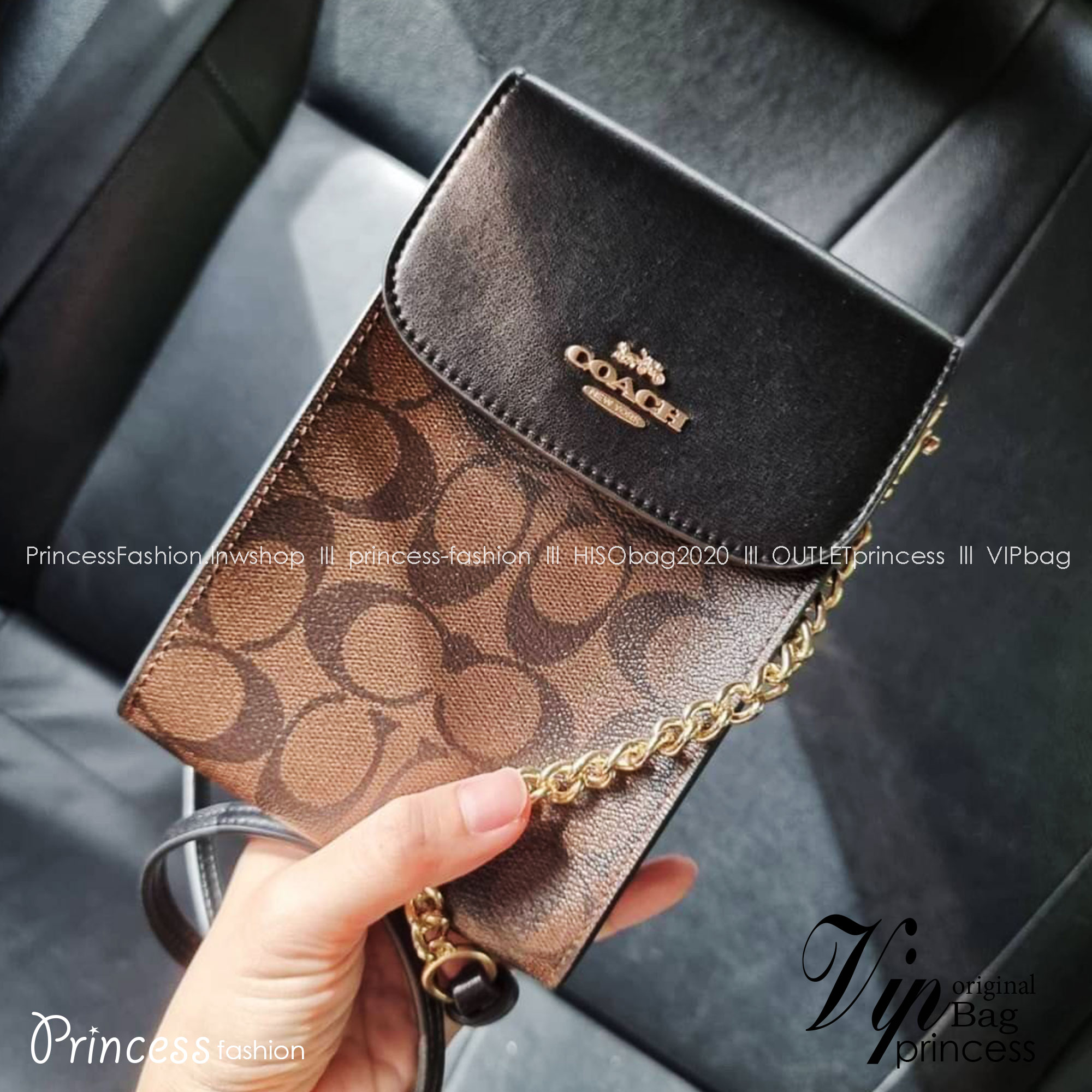 COACH RACHEL PHONE CROSSBODY IN SIGNATURE CANVAS พร้อมส่ง กระเป๋าสะพาย case phone ต้องมา ให้คุณพกพา gadget ล้ำไปได้ทุกที่ ใส่โทรศัพท์มือถือได้ทุกรุ่น ดีไซน์ใหญ่กว่าเดิม