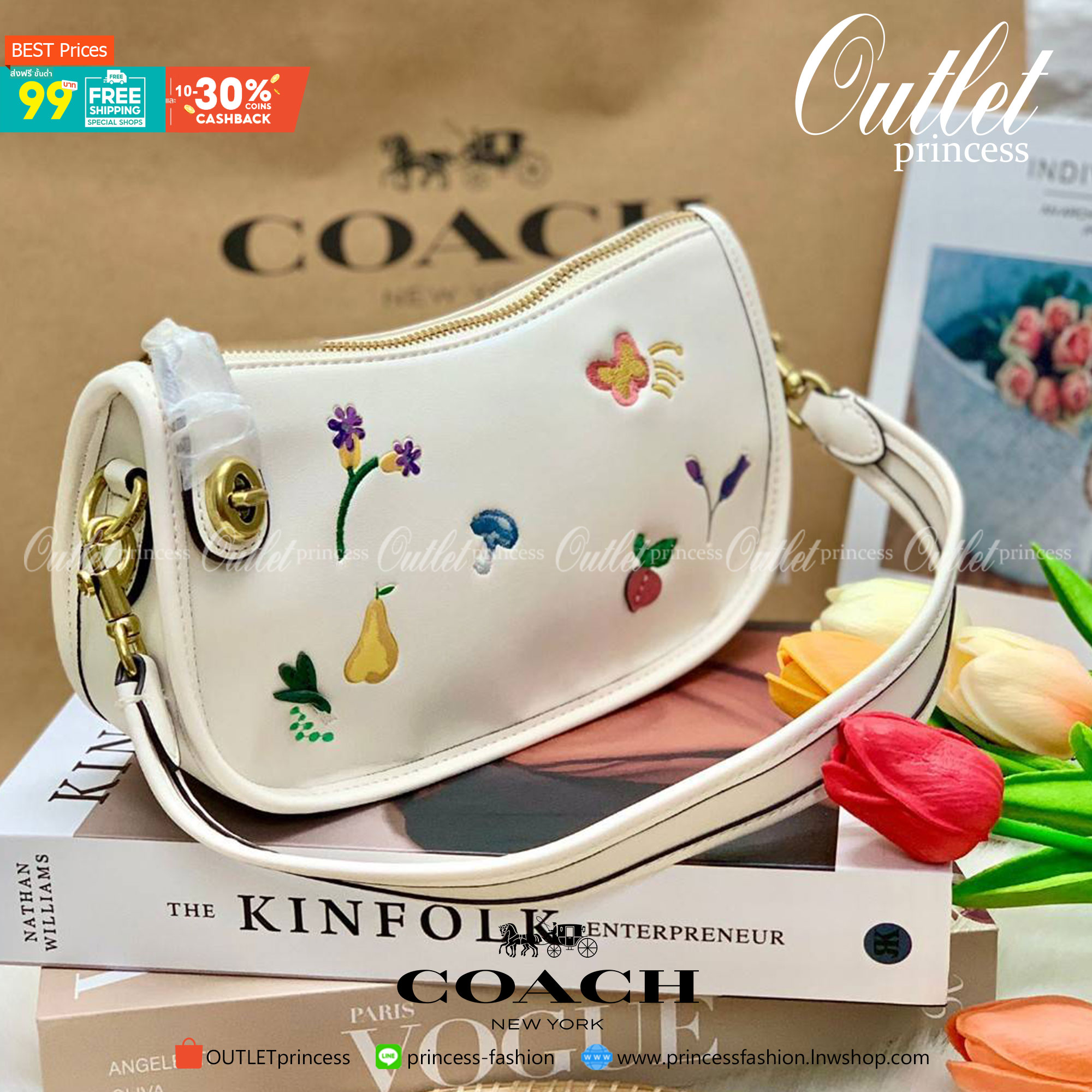 imited edition🌸 COACH C2766 SWINGER WITH GARDEN EMBROIDERY พร้อมส่งที่ไทย สวยก่อนใครชั่วโมงนี้ค่ะ💐 กระเป๋าหิ้ว//สะพายข้างได้ หนังแท้ หนังนิ่ม นุ่มมือดีมากๆค่ะ 🌸จุดเด่นด้านหน้าเป็นงานปักเน้นๆ3D สวยสะดุดตามากทีเดียวค่ะ เปิดปิดกระเป็า