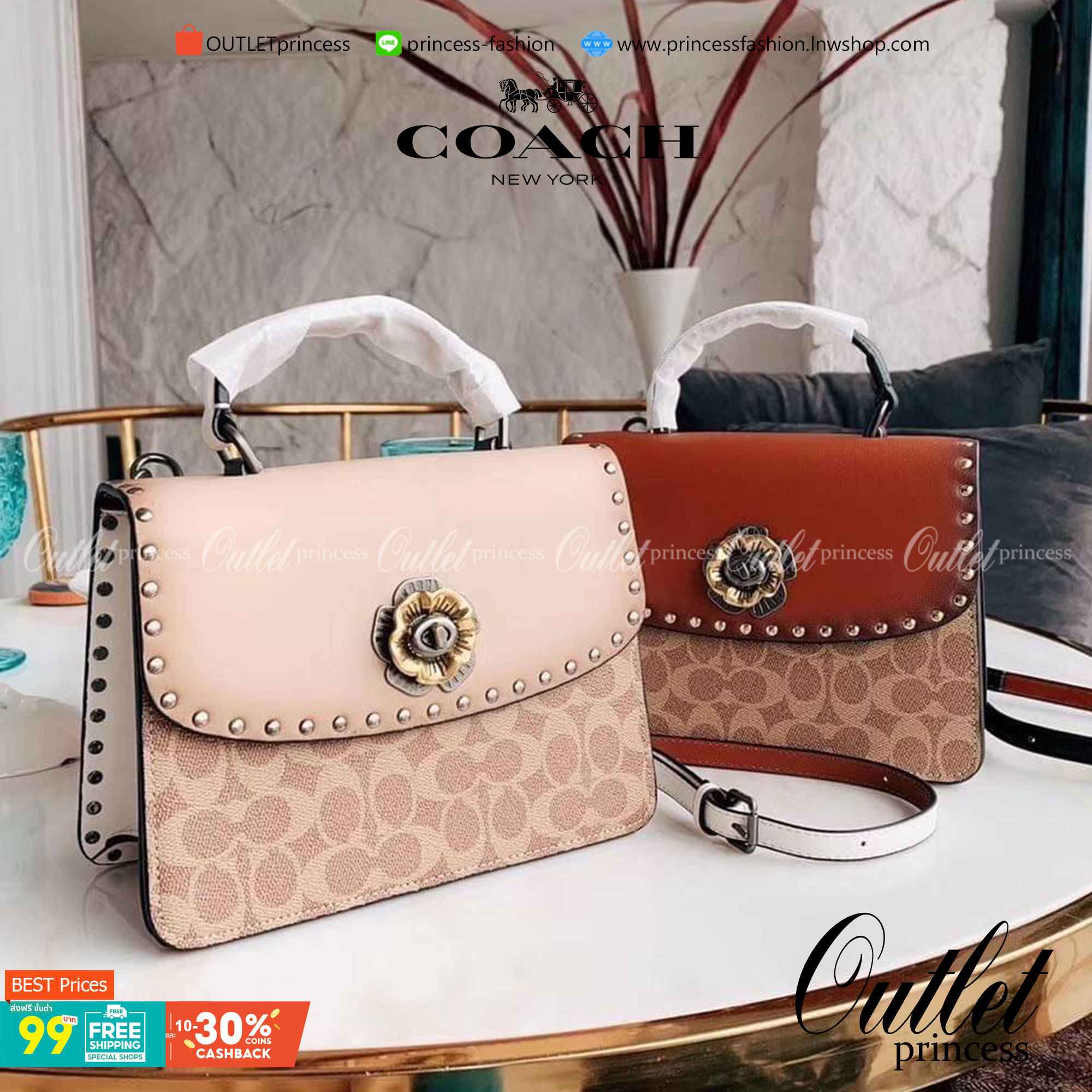 Coach Parker Top Handle In Signature Canvas With Rivet สินค้าใหม่ทรงน่ารัก ใช้แล้วดูแพงมากกก มีช่องใส่ขนาดกว้าง ใส่ของได้จำนวนมาก แถมยังสามารถถือเก๋ๆ แบบคุณนาย หรือสะพายเป็น crossbody ก็ได้ โดดเด่นด้วยลายsignature coach ใครยังไม่มีห้ามพลาดดดเลยนะ ของสวยจร