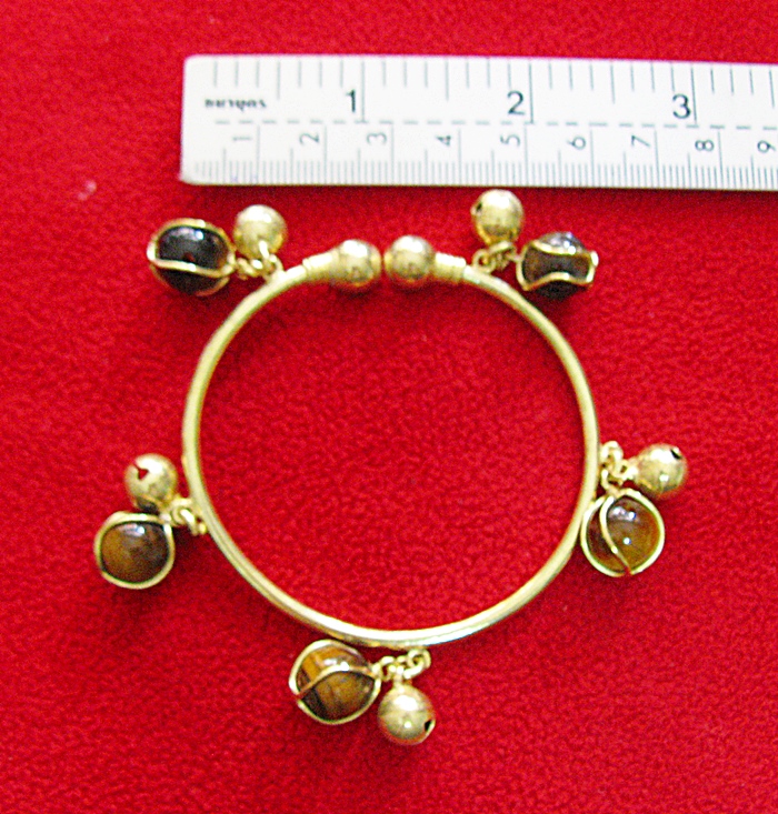 กำไลข้อมือทองเหลืองหินตาเสือ(คุ้มครอง)ค่ะ