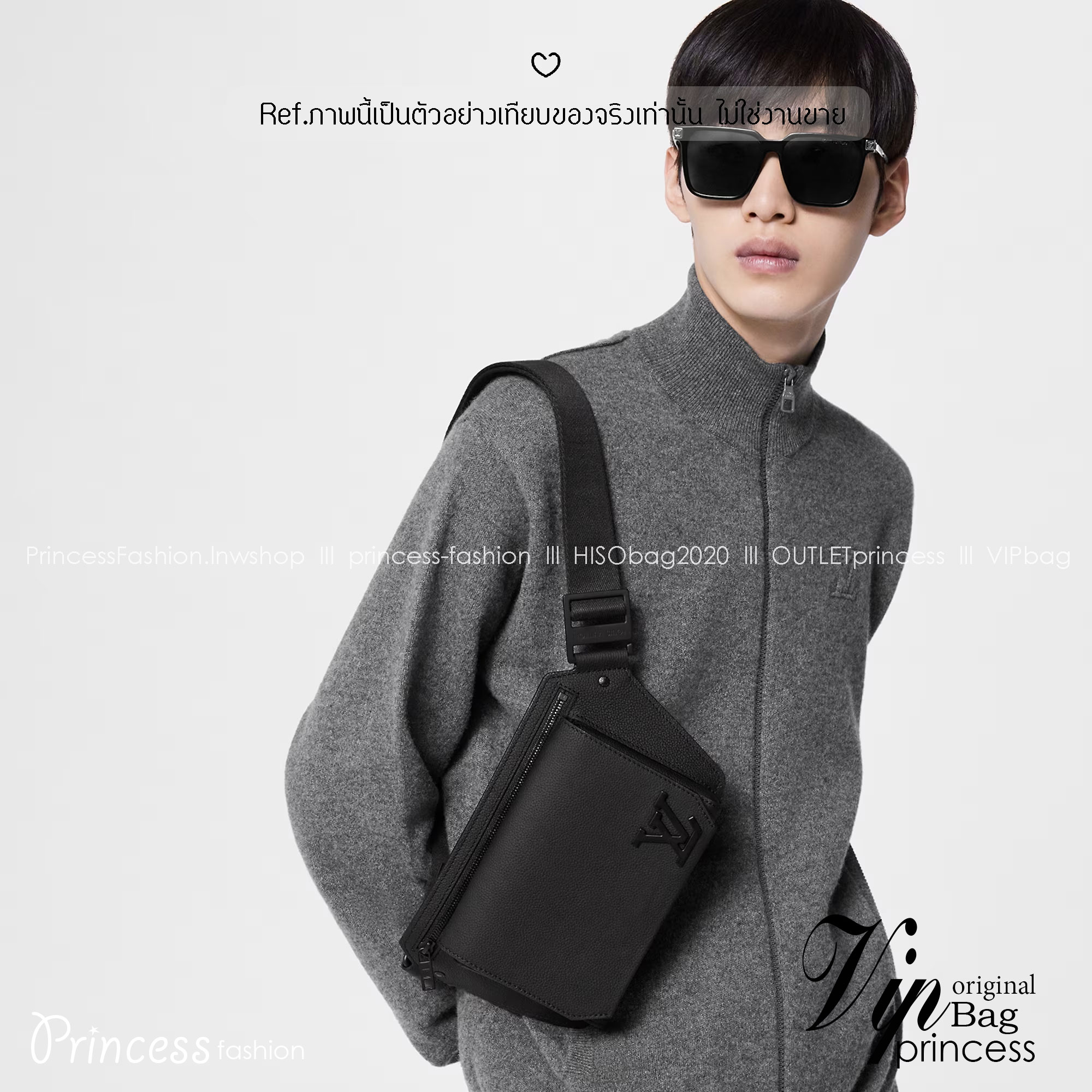 ORI | LV Sling bag Takeoff model / lvbeltbag กระเป๋าคาดอก หนังแท้ลายเกรนสีดำ ดีไซน์เรียบหรู 🤍 เกรดออริจินอล เทียบแท้ ใช้งานได้ทั่วโลก