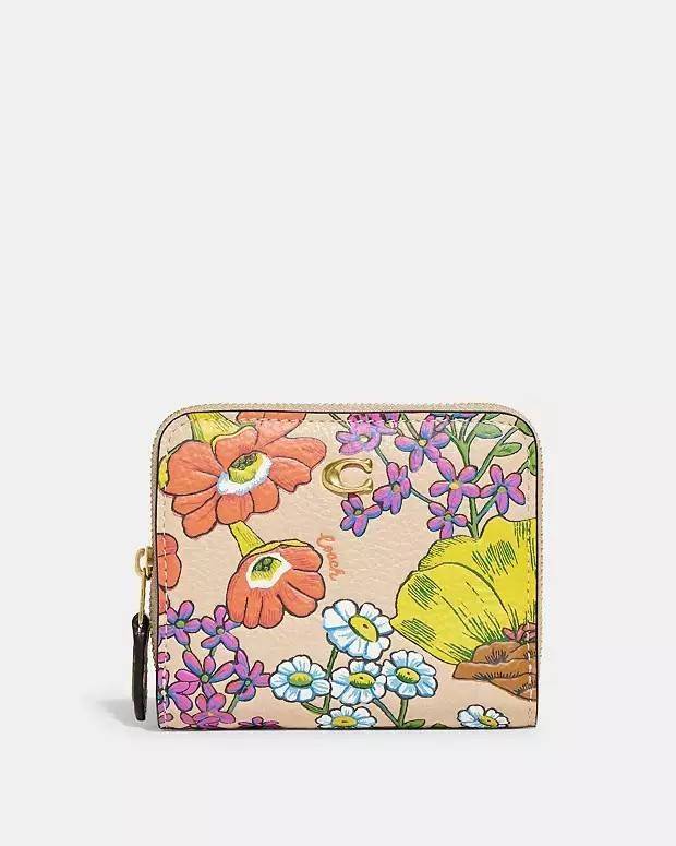 COACH CJ372 CR555 BILLFOLD WALLET WITH FLORAL PRINT กระเป๋าสตางค์ใบเล็กายดอกไม้ เกรดท็อปออริ เกรดดีสุด สลับแท้ 1:1 ใช้ต่างประเทศได้