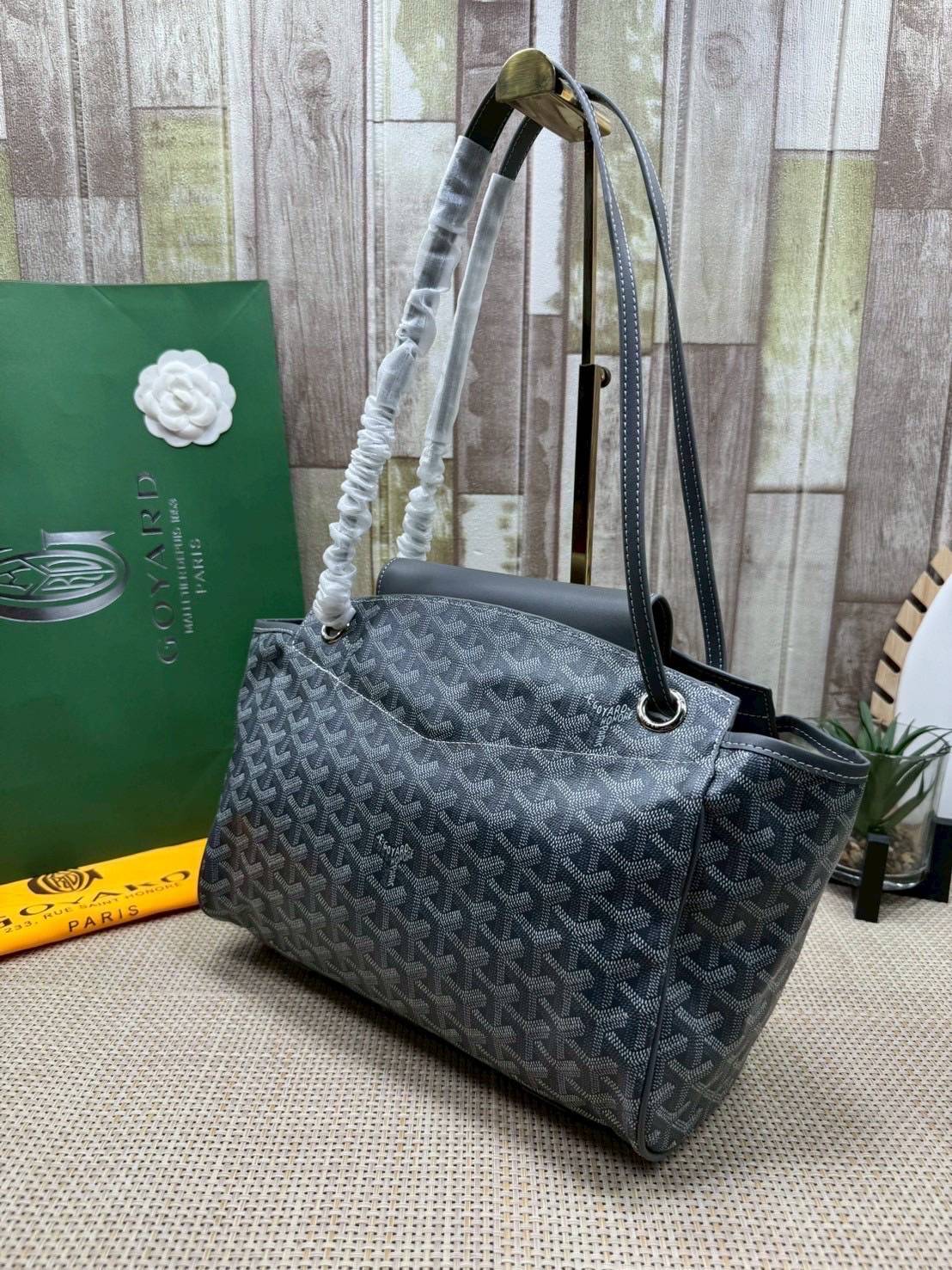 ORI หนังแท้ | GOYARD Rouette Souple Bag 30cm กระเป๋าสะพายแบรนด์หรูสัญชาติฝรั่งเศส สะท้อนถึงความเบา ความยืดหยุ่น คือการแสดงออกถึงแก่นแท้ของโมดูลาร์ของ Maison