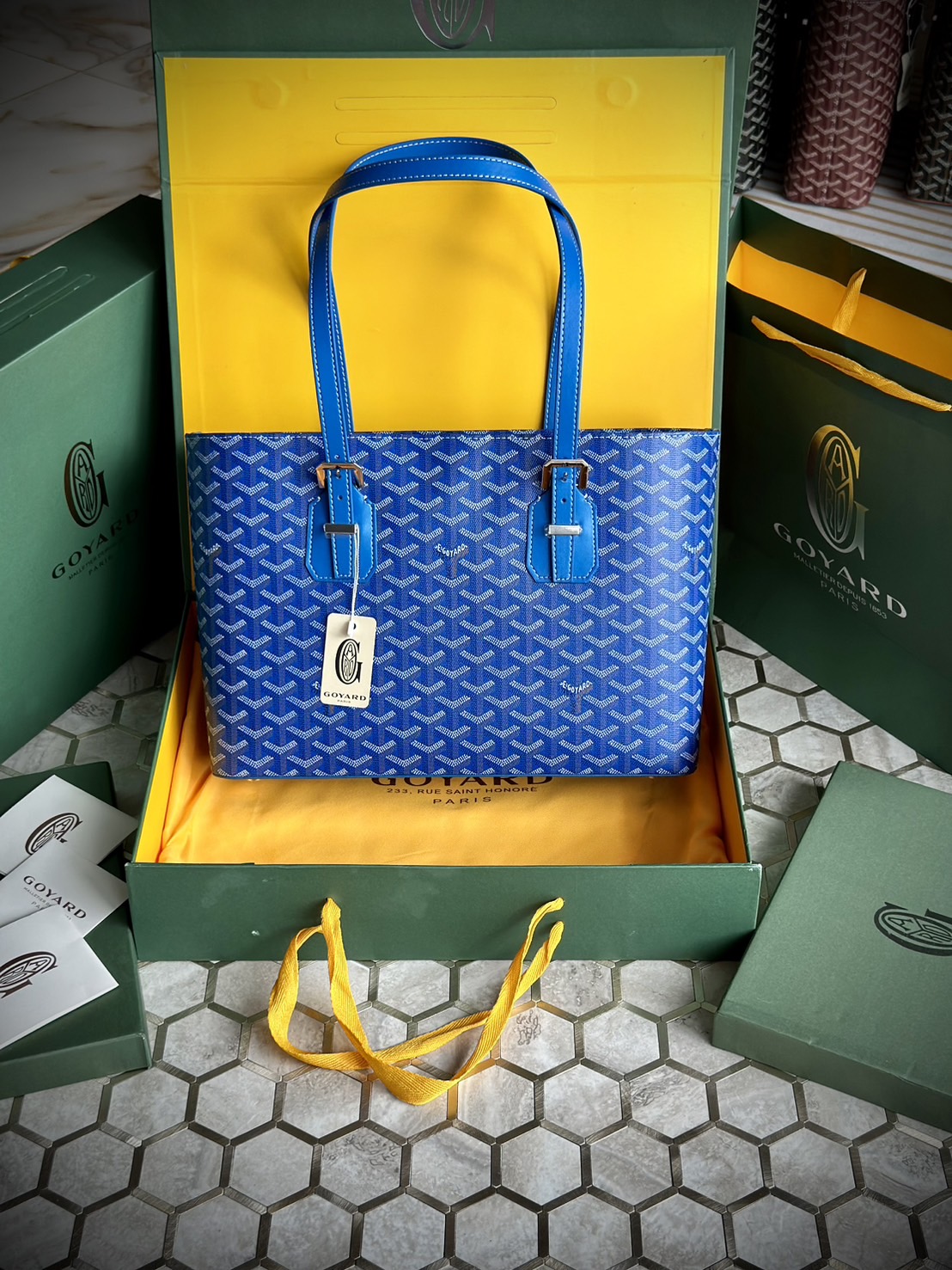 GOYARD Goyardine Sac Marie Galante MM / GOYARD Tote Bag กระเป๋าทรงโท้ทจุของได้เยอะ งานสวยเนี๊ยบ เกรดออริ สลับแท้ 1:1 ใช้ต่างประเทศได้