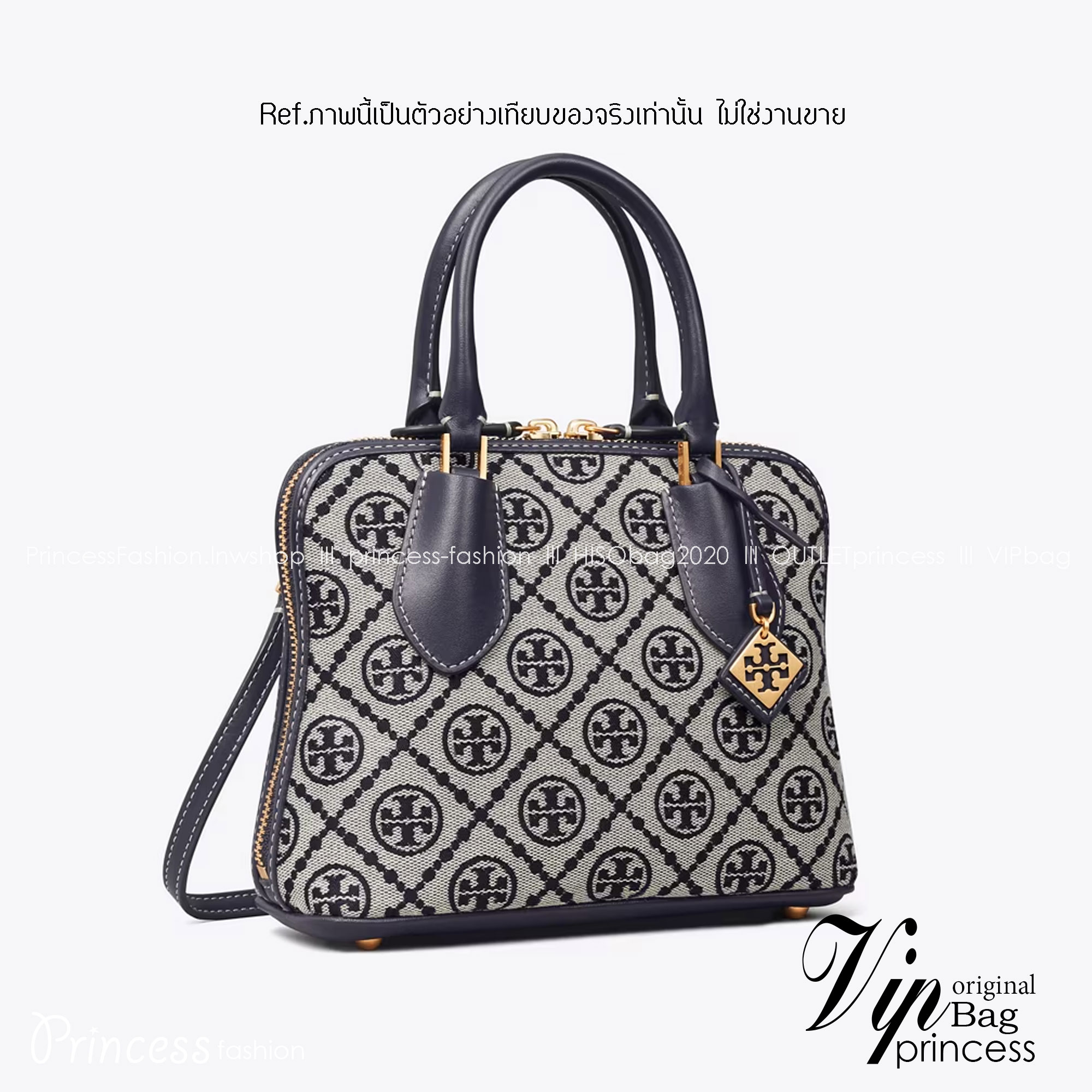 Tory Burch Mini T Monogram Jacquard Swing Satchel Bag กระเป๋าสะพาย คอลเลคชั่นใหม่ล่าสุดดีไซน์สุดคลาสสิก รูปทรงโดม