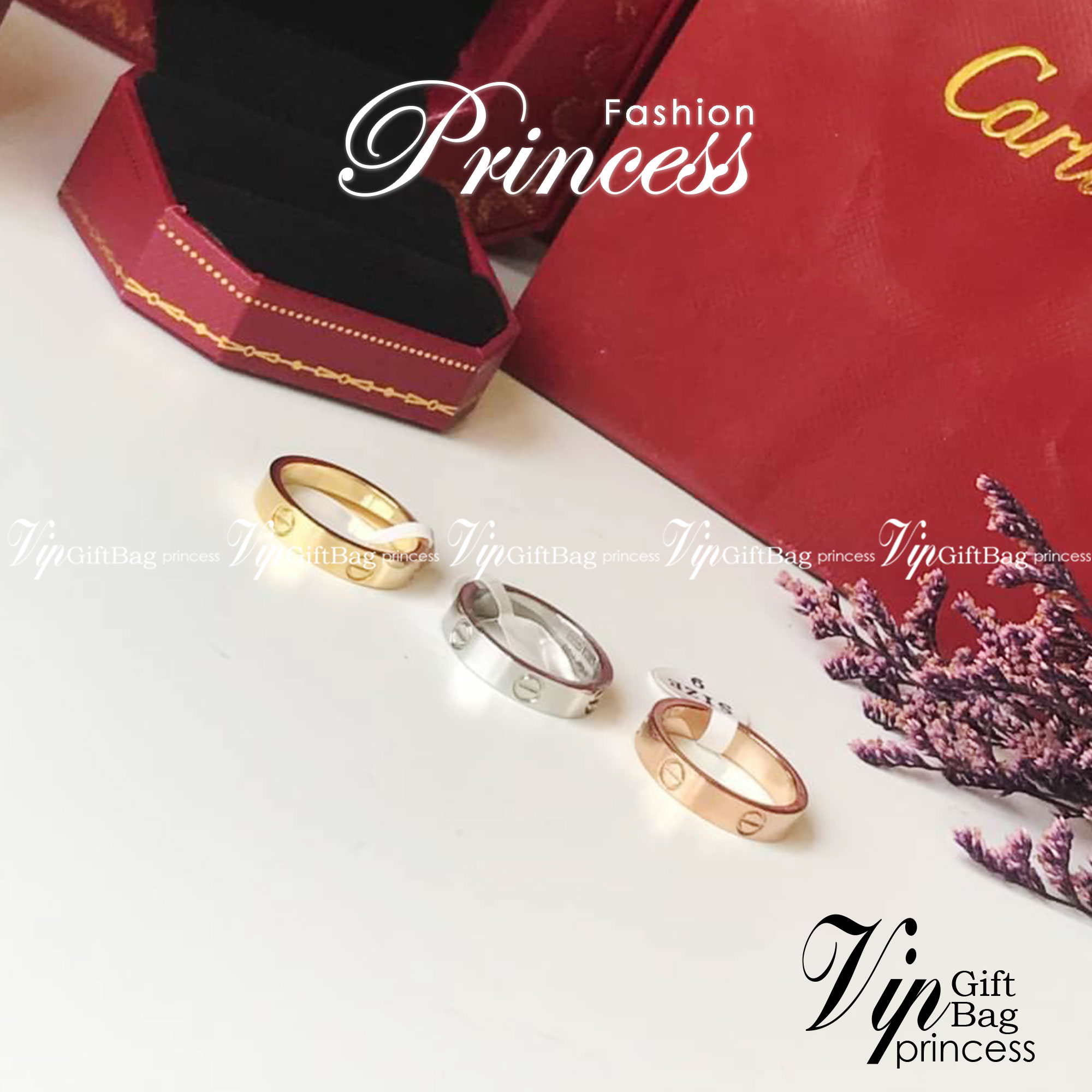 Cartier Rings แหวนรุ่นไม่มีเพชร ภาพถ่ายจากงานจริง วัสดุคุณภาพดี ไม่ลอกไม่ดำ งานปั้มครบตามรูปเลยค่ะ