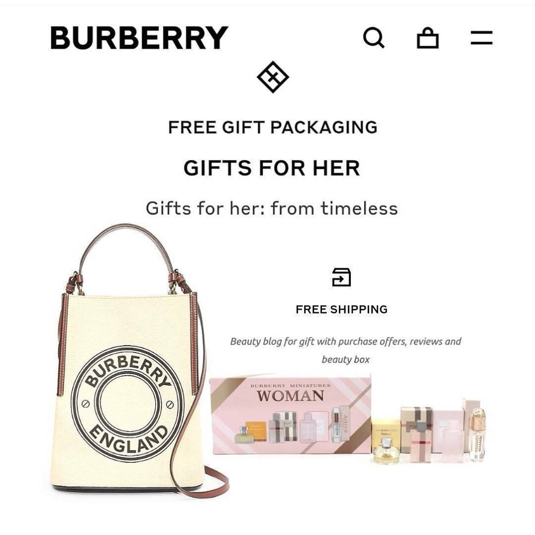 BURBERRY FRAGRANCES CROSSBODY BUCKET BAG วัสดุ Canvas & Leather สวยหรูอยู่ทรงมาพร้อมกระเป๋าคลัชใบเล็กสีน้ำตาลเข้าชุด