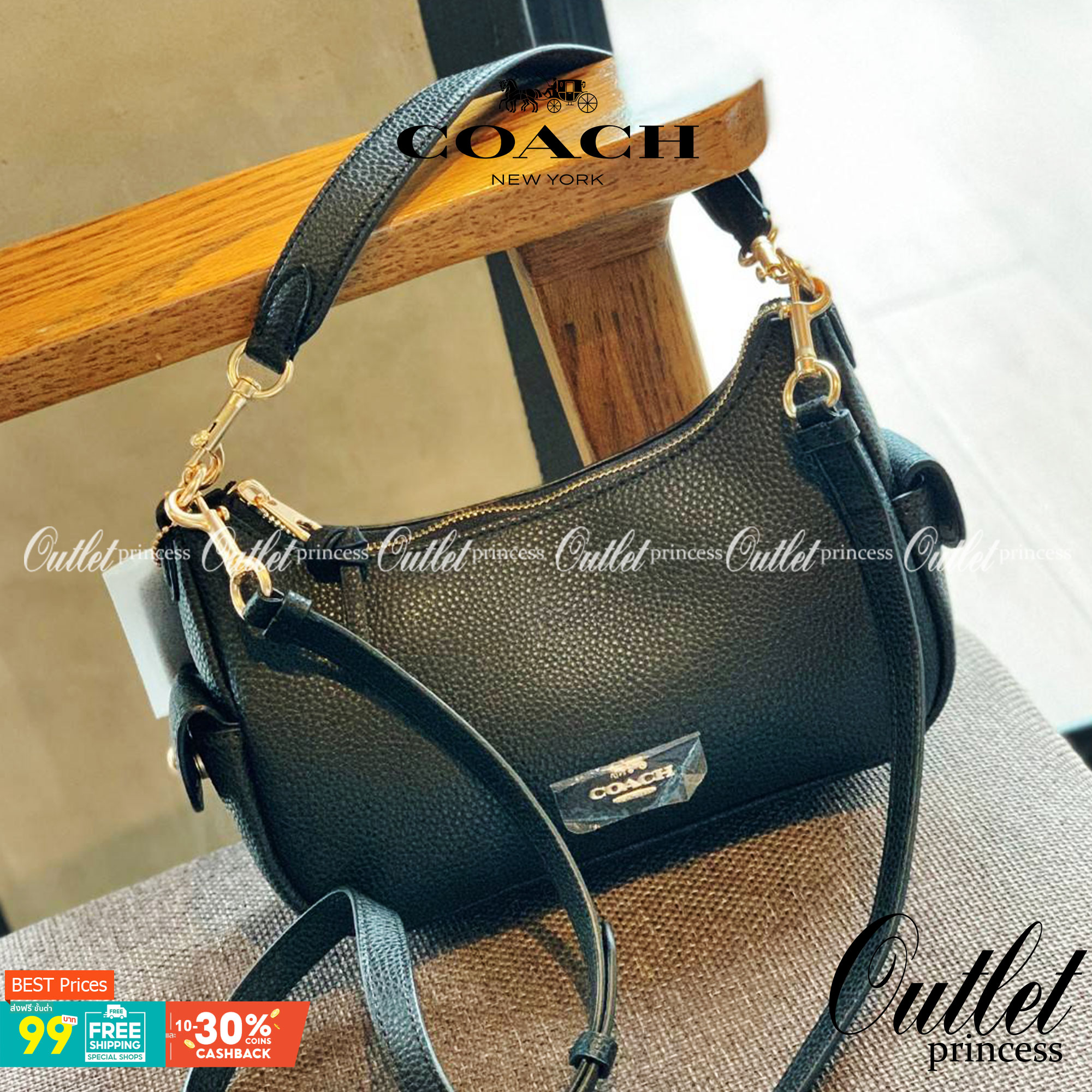 น้องออกใหม่ล่าสุดสวย หักใจไม่ลงเลยค่าา😘 COACH PENNIE SHOULDER BAG ((C7222)) พร้อมส่ง สีใหม่ล่าสุด ยังไม่มีในช๊อปไทยค่าา กระเป๋าหิ้ว//สะพายข้างได้ สุดคุ้ม! หนังแท้ชั้นดี ลายหนังสวย นิ่มมือดีมากๆค่ะ ปากกระเป๋าแบบซิปมีหนังห้อยเพิ่มความเก๋ ภายในกระเป๋