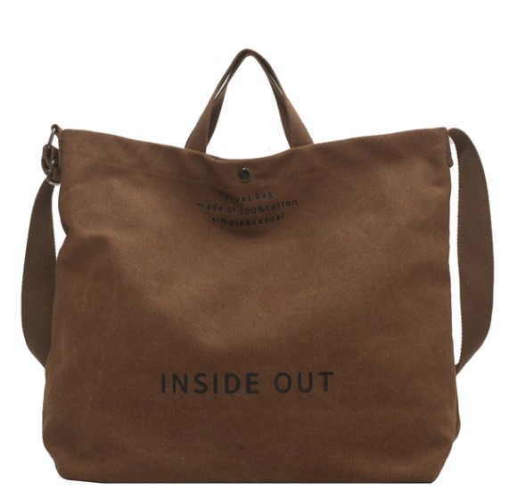 กระเป๋าสะพายผ้าแคนวาส ทรงสี่เหลี่ยม ใบใหญ่ ใส่ของได้เยอะ กระเป๋าผ้าแคนวาส ผู้หญิง สวย ๆ 178669