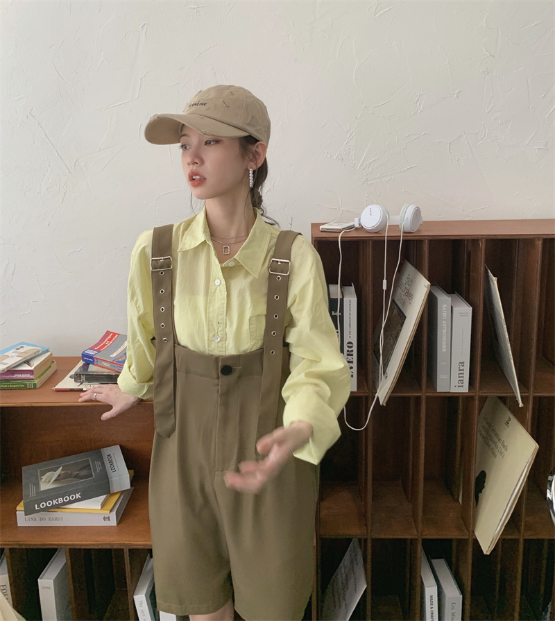 พร้อมส่ง ✨ Brownie shirt & jumpsuit เสื้อเชิ้ตแขนยาว & เอี๊ยมขาสั้น (35223)