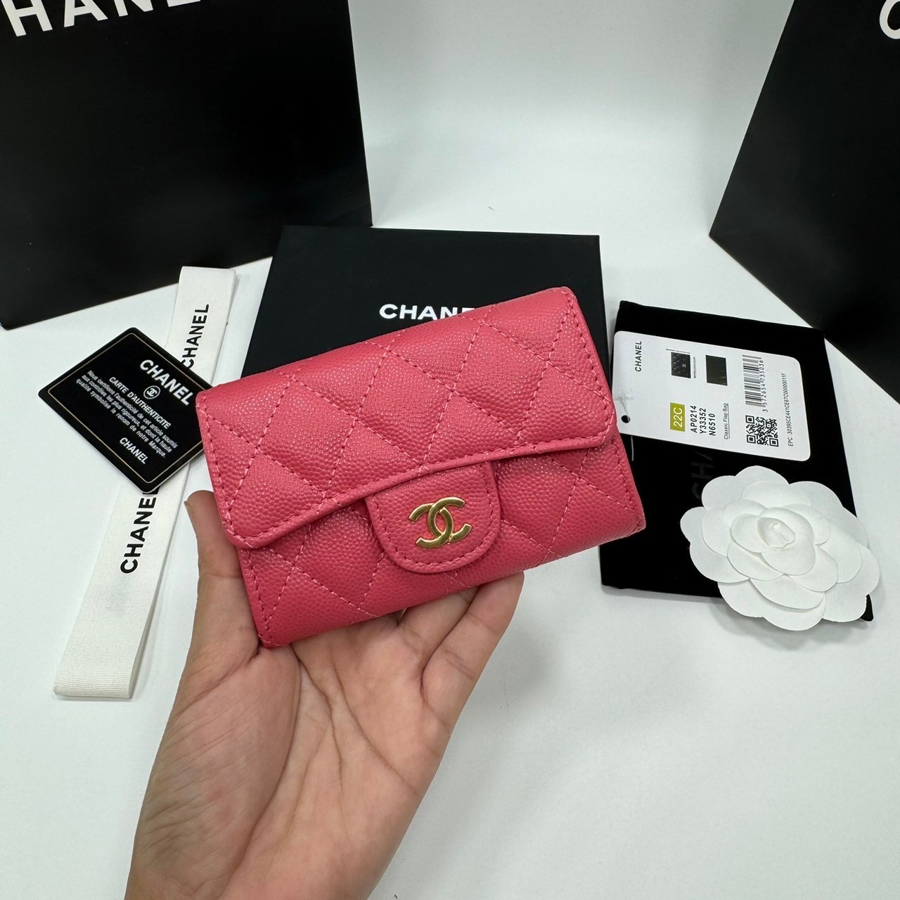 พร้อมส่ง 7 สี CHANEL WALLET กระเป๋าสตางค์รุ่นยอดนิยมใบสั้น เกรดออริ 1:1 ใช้งานต่างประเทศได้ ภาพถ่ายจากงานขายจริง