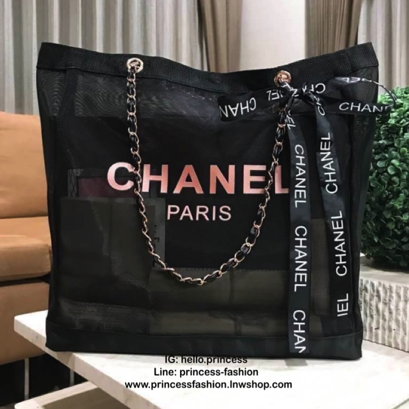 Vip Gift Premium Gift พรีเมี่ยมกิ๊ฟ แท้💯 ::: กระเป๋า Chanel Rose Gold Chain Shopping Bag + Ribbon