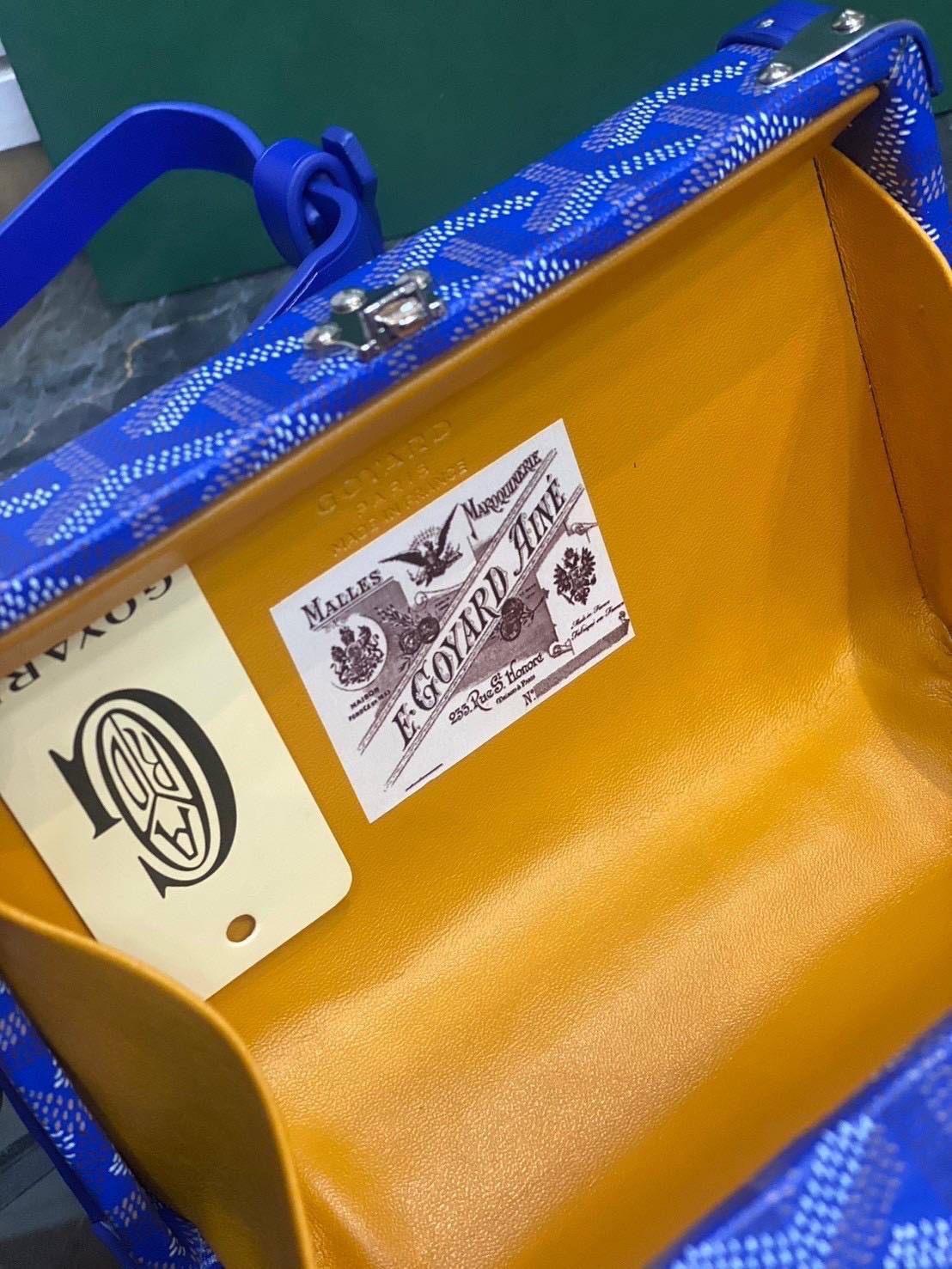 ORI หนังแท้ | Goyard Minaudière Trunk Bag กระเป๋าสะพายทรงแมสเซ็นเจอร์ เป็นคลัตช์ได้ในใบเดียว น้ำหนักเบา ทรงกล่องดีไซน์ใช้งานง่าย สวยหรู