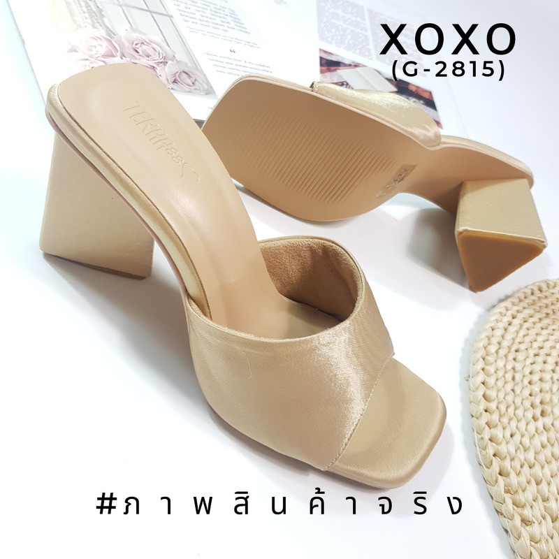 รองเท้า สไตล์ ZARA งานสวม สวย หรู่ วัสดุผ้าซาติน ส้นทรง 3 เหลี่ยม ใส่สบาย น้ำหนักเบา แมทส์ชุดง่าย