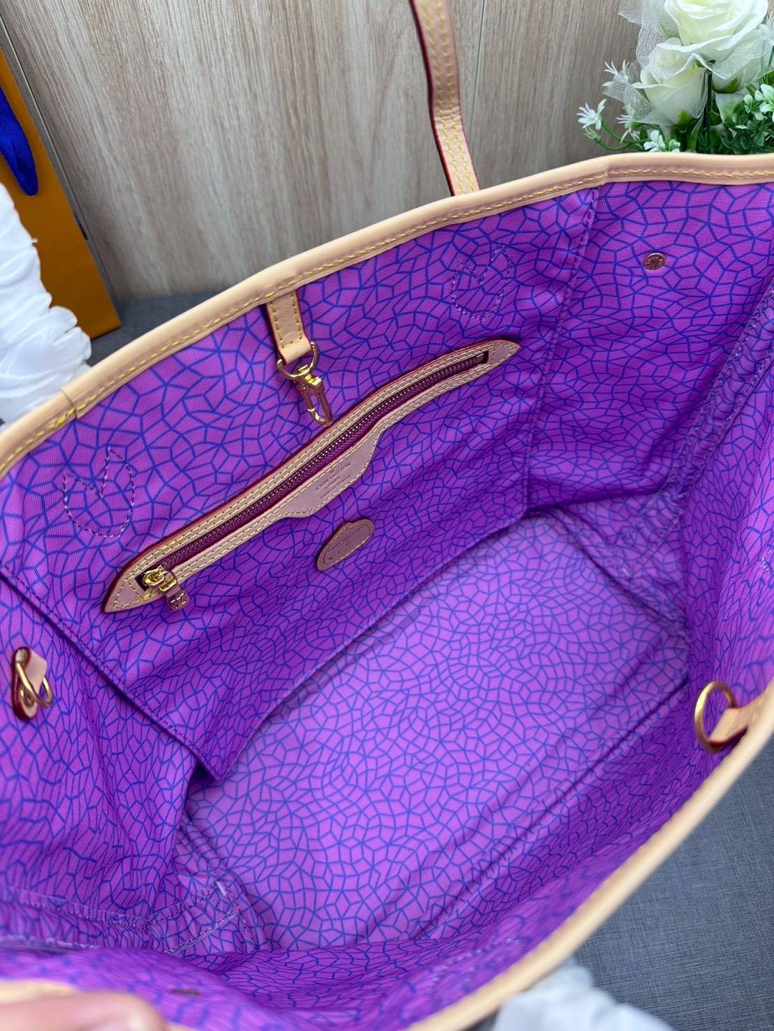 ORI หนังแท้ | LV x YK Neverfull MM Bag Monogram Pumpkin / LV Tote Bag กระเป๋าสะพายทรงโท้ทใบใหญ่ ลายฟักทองหลากสีสดใส