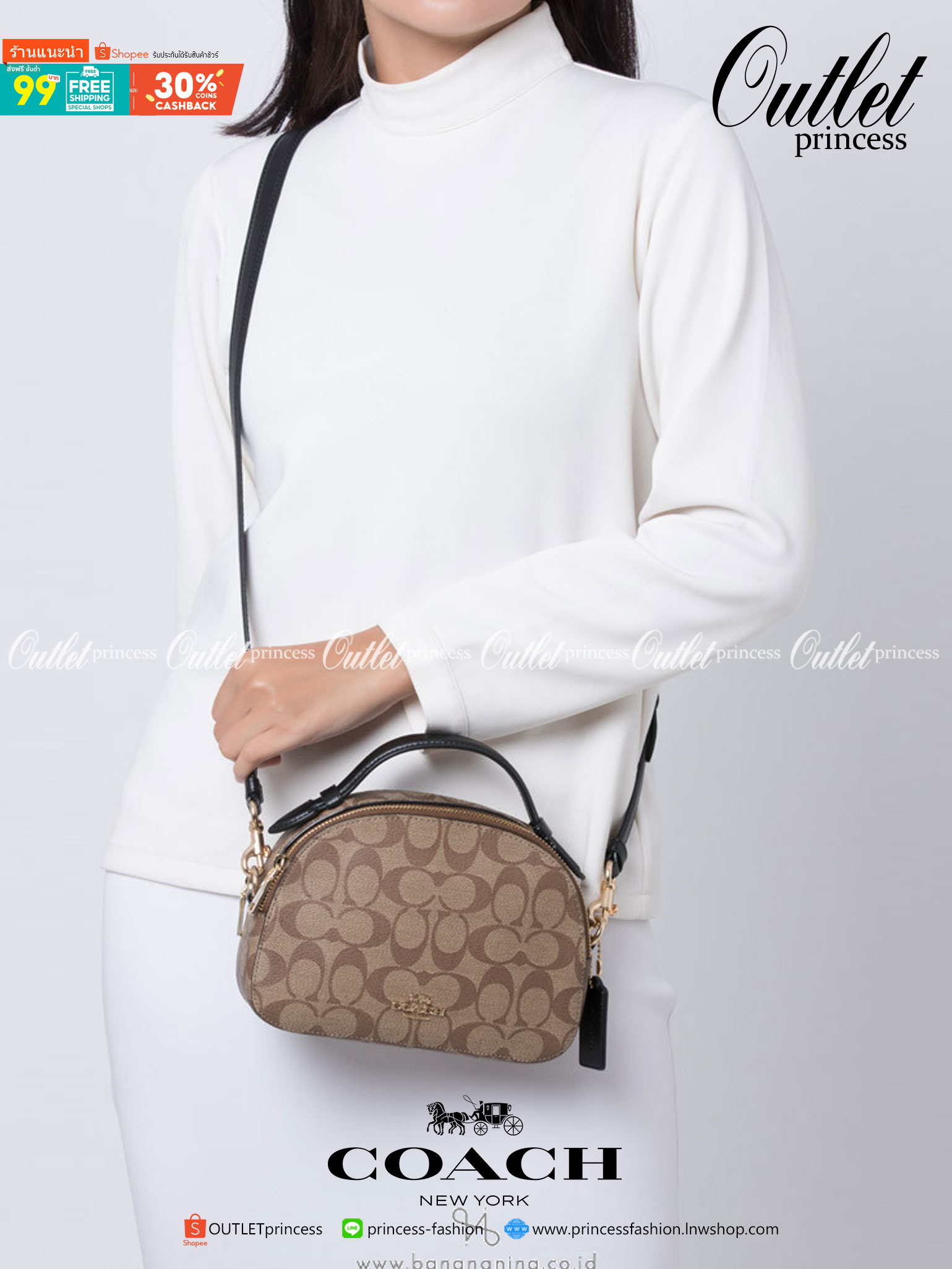 OUTLET 】COACH 1591 SERENA SATCHEL IN SIGNATURE CANVAS กระเป๋าสะพายคอลเลคชั่นยอดฮิต ดีไซน์ลุคผู้ดี ต้องยกให้น้องใบนี้เลย!! จัดสีขายดี สีลุคคุณหนูมาให้ สวยตาแตก!! วัสดุหนังแคนวาส เปิด-ปิดด้วยซิป 2 ช่องหลัก ภายในเป็นช่องโล่ง เก็บของได้แบบสบายๆ ใส่มือถือได้ทุ