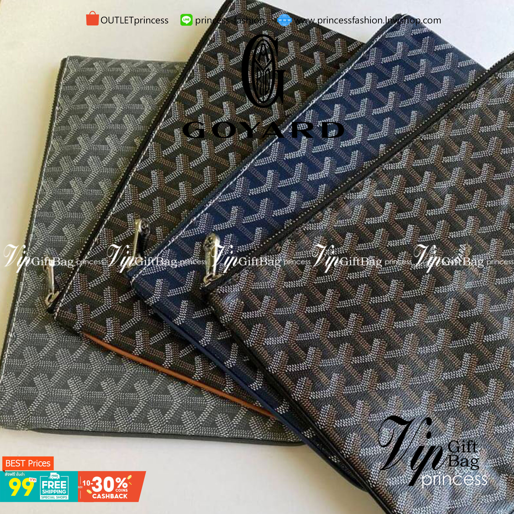 VIP GIFT 】GOYARD Clutch Bag รุ่นแนะนำ ดีไซน์สวยโดดเด่น ภายในโล่งกว้าง ใส่เอกสาร A4 ของใช้สัมภาระได้เยอะจุใจ น้ำหนักเบา ใช้ได้ทั้งชายและหญิง พร้อมส่งที่ไทยไม่ต้องรอพรีฯ ห้ามพลาดนะคะ!