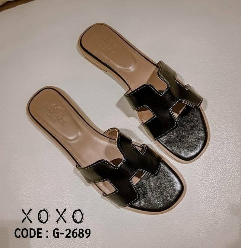 Hermes รองเท้า แตะสวม สวย เก๋ งานชนช้อป ขายดีตลอดกาล แมทส์ชุดง่าย น้ำหนักเบา