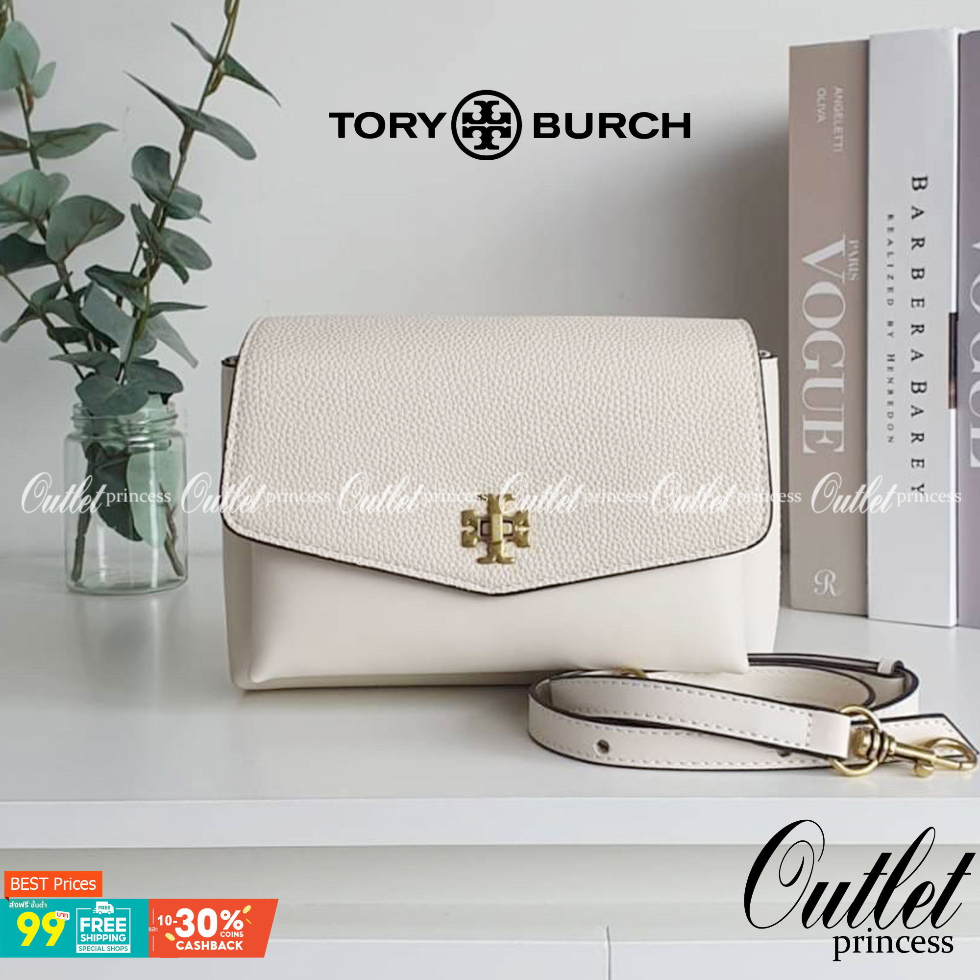 TORY BURCH CROSSBODY BAG กระเป๋าสะพายข้าง **หนังสวยมาก อะไหล่ทองวินเทจ ด้านหน้าประดับโลโก้แบรนด์ เปิดปิดด้วยตัวล็อคหมุน ภายในโล่งกว้างบุผ้าปั้มแบรนด์ มีช่องใส่ของ 3 ช่องใหญ่ พร้อมช่องซิปและที่เก็บบัตร มาพร้อมสายยาวถอด-ปรับระดับได้ ขนาดกำลังดี รีบคว้าด่วนค