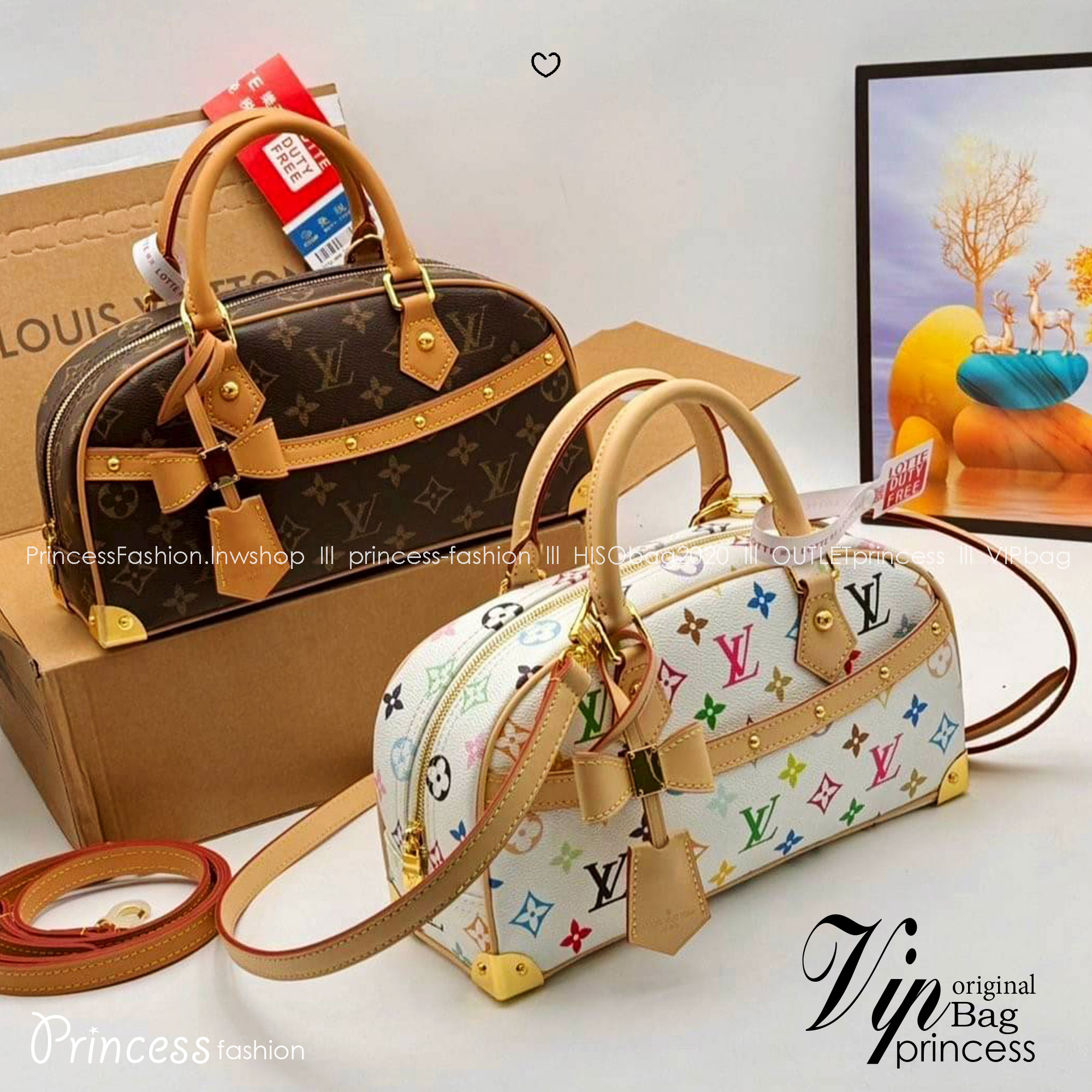 LV x TM Handbag East West Murakami กระเป๋าทรงโท้ทรุ่นท็อปฮิต กับดีไซน์ใหม่ต้อนรับฤดูร้อน โดดเด่นด้วยการตกแต่งลายพิมพ์ โทนสีสดใสสะดุดตา มาพร้อมพวงหนังห้อยรูปโบว์และแท็กปั้มแบรนด์ จับในตัวพร้อมสายสะพายข้าง รูปทรงสวยตลอดกาล