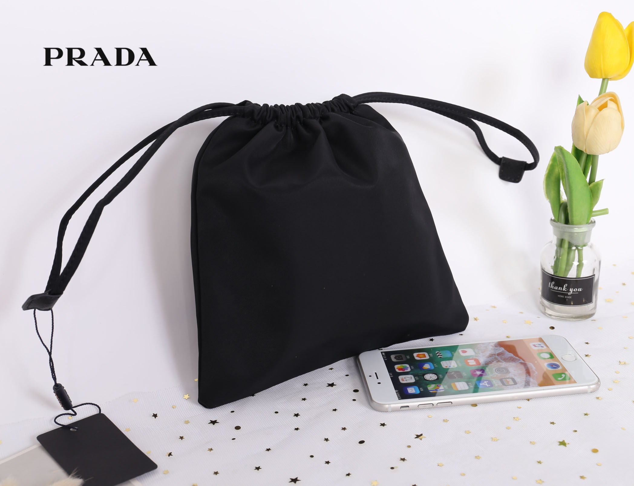 PRADA Drawstring Bag / PRADA BUCKET BAG กระเป๋าอเนกประสงค์ ทรงหูรูด ผ้าไนล่อนเต็มใบ กระเป๋าถือหรือคล้องแขน
