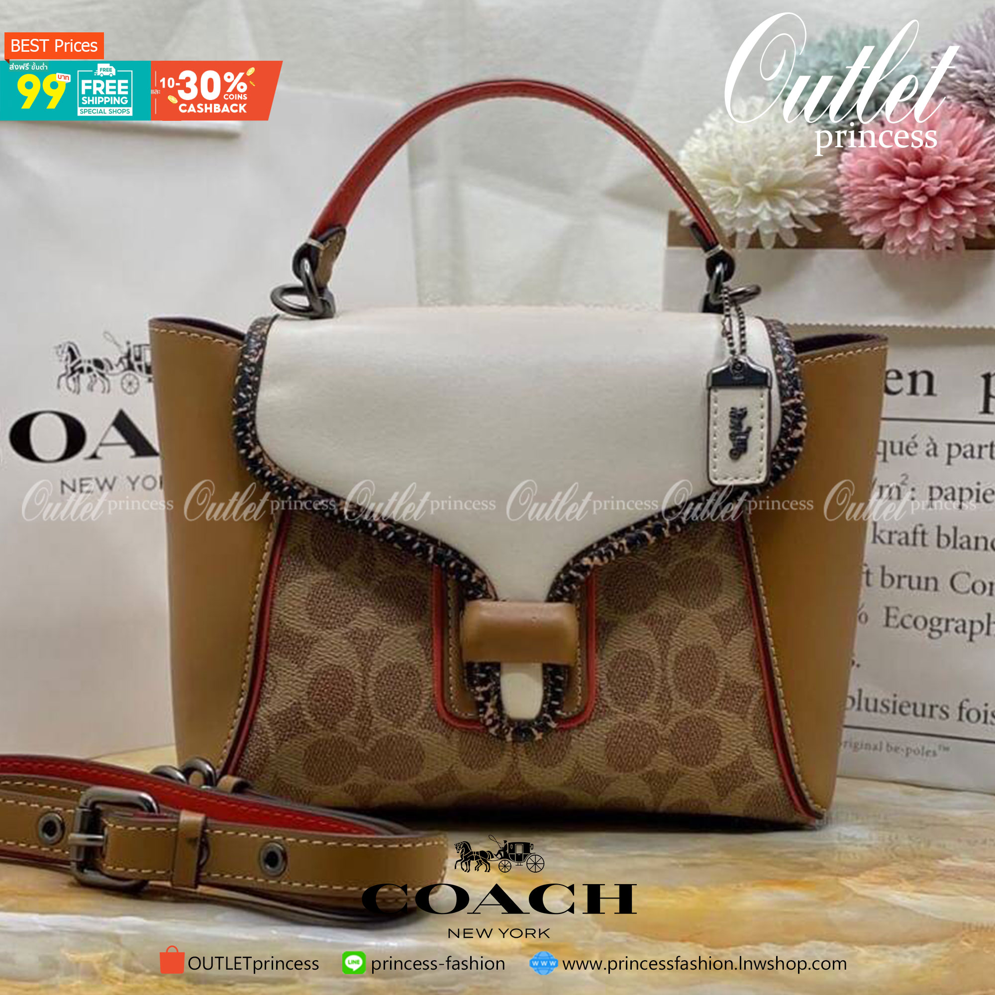 COACH COURIER CARRYALL 23 IN COLORBLOCK SIGNATURE CANVAS WITH SNAKESKIN DETAIL ((3791)) ห้ามพลาดทีเดียว สวยงามมากๆค่ะ!! กระเป๋าถือ//สะพายครอสบอดี้ร์ได้ วัสดุหนังแท้น้ำหนักเบาค่ะ รุ่นนี้โดดเด่นตรงลายของหนังผสมกันได้ลงตัวหรูมากๆ เปิดปิดกระเป๋าแบบกดล็อค ปากก