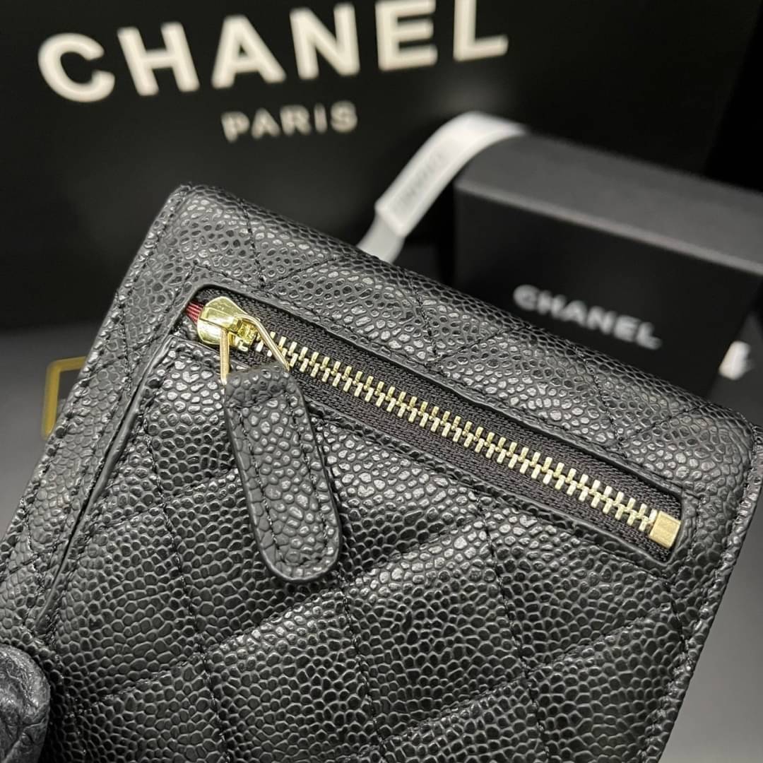 Chanel Wallet Trifold Caviar / Chanel Card Holder Zippy / Chanel Coin Zippy กระเป๋าสตางค์ชาแนลใบสั้น 3 พับ กระเป๋าใส่ธนบัตร บัตร ใส่เหรียญ ภายในตามรูป เกรดออริจินอล ภาพถ่ายจากงานขายจริง ใช้งานต่างประเทศได้