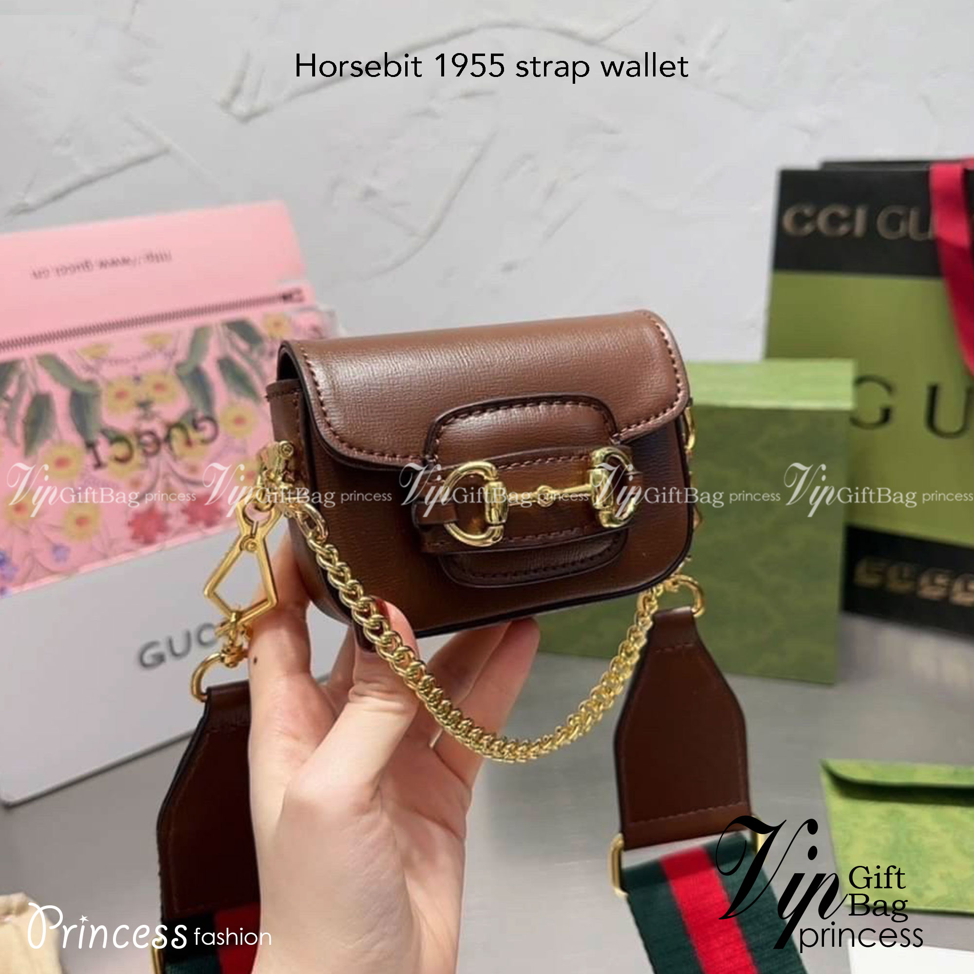GUCCI HORSEBIT 1955 STRAP WALLET พร้อมส่ง กระเป๋าสะพายใบเล็กจิ๋ว มินิน่ารักน่าใช้ สายสะพายถอดได้ เลื่อนปรับระดับได้ เป็นอีกรุ่นที่น่าใช้มากๆ