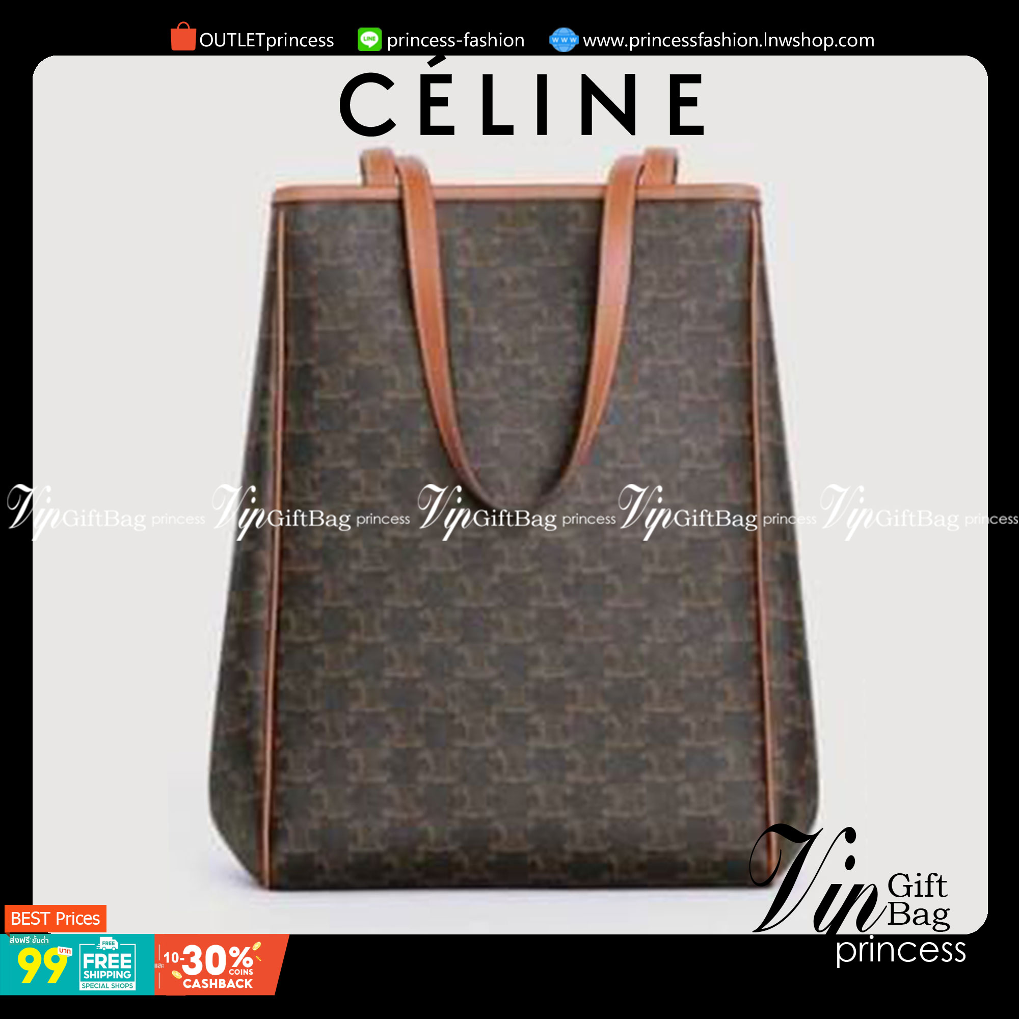 กลับมาตามคำเรียกร้อง! พร้อมส่งรุ่นหายากนะคะ!✴️ RARE ITEMS! NEW CELINE SHOPPING BAG VIP GIFT WITH PURCHASE (GWP) กระเป๋าสะพายพรีเมี่ยมกิ๊ฟ Limited จาก CELINE HAUTEPARFUME DUTY FREE วัสดุ TRIOMPHE CANVAS หนังสวยอยู่ทรงกันน้ำในดีไซน์ทรง TOTE สวยหรูคลา