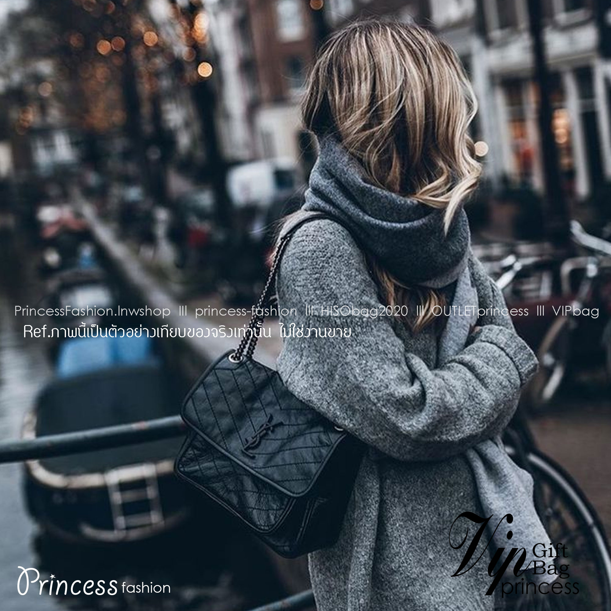 YSL NIKI IN VINTAGE LEATHER BAG กระเป๋าสะพายทรงคลาสสิคสุดฮอต (อะไหล่เงิน/ดำ) ที่ใครๆก็ต้องมีใช้ ดีไซน์เรียบหรู วัสดุหนังลายวินเทจสัมผัสดี