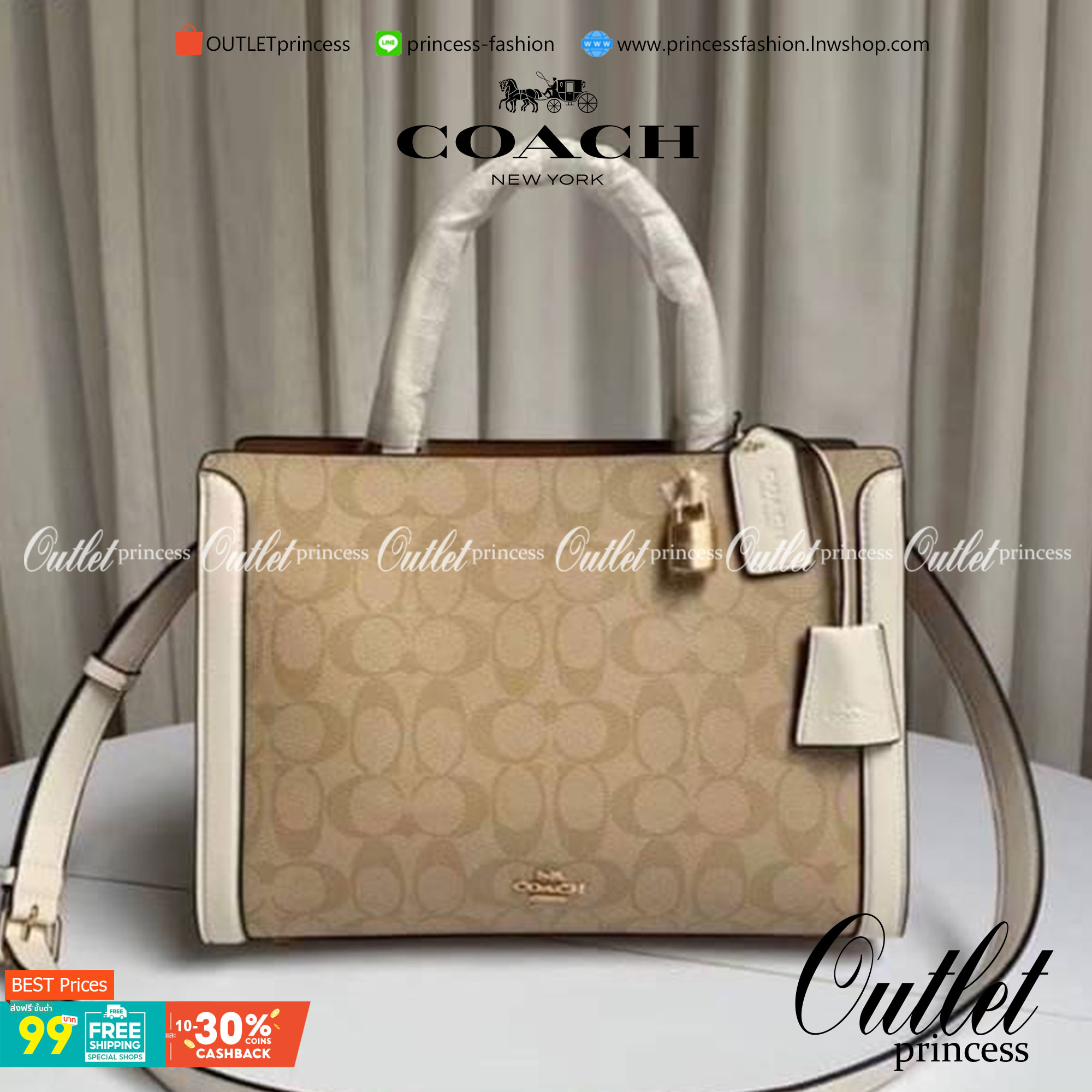 COACH ZOE CARRYALL IN SIGNATURE CANVAS เดอะเบสท์แห่งปี ต้องยกให้พี่คนสวยใบนี้เลย!! รุ่นที่สาวๆตามหา หายากอีกหนึ่ง กระเป๋าถือ/สะพายทรงสวย คลาสสิค ใบใหญ่จุคุ้ม มีดีเทลน่ารักๆที่แม่กุญแจ สามารถล็อคหัวซิปได้ กุญแจซ่อนในพวงหนังห้อยก็น่ารักไปอีก ภายในโล่งกว้าง 