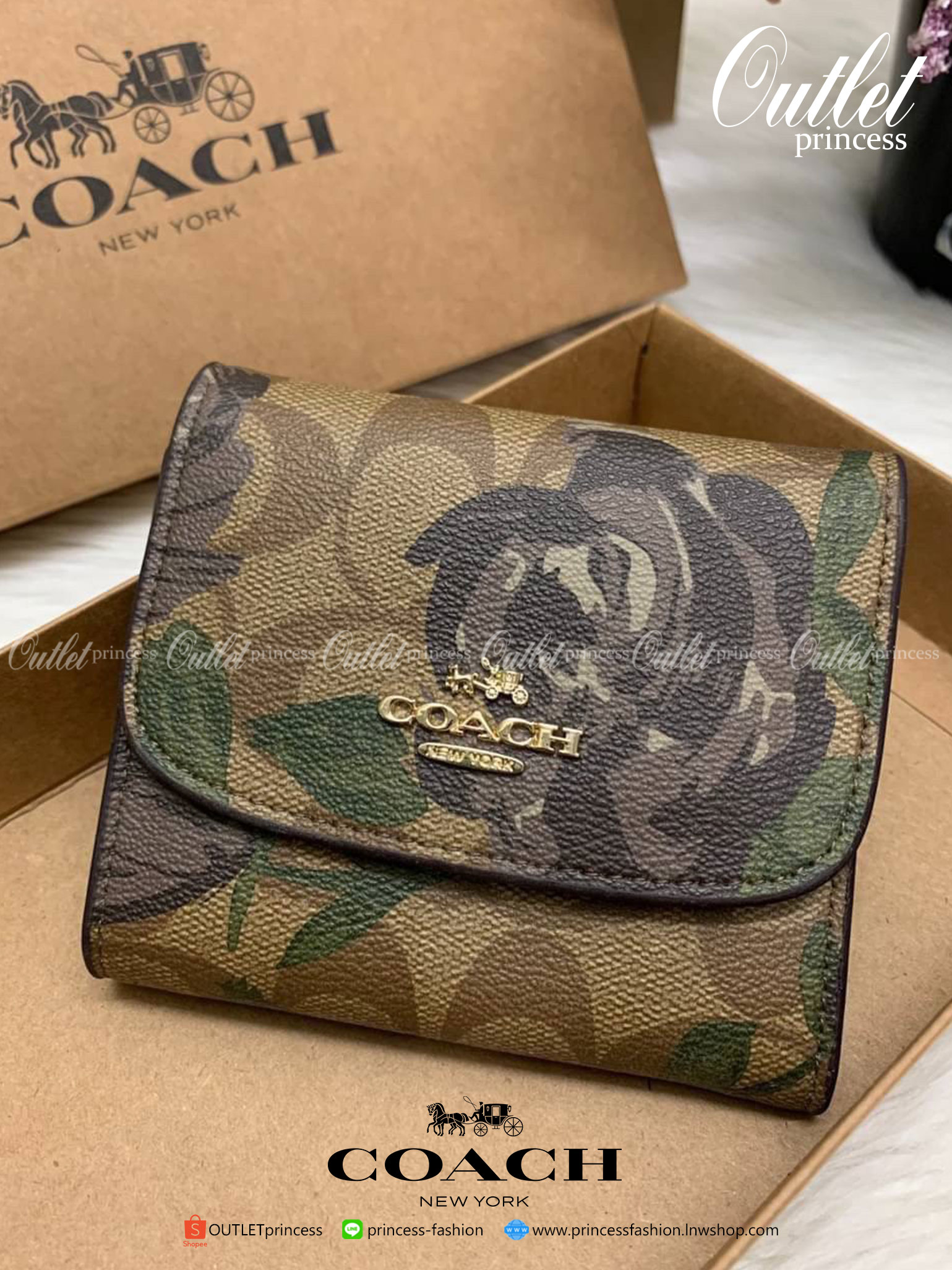 COACH FLORALPRINT SMALL WALLET((25930)) พร้อมส่งที่ไทย อีกหนึ่งลายที่สวยน่าใช้มากๆค่ะ!! กระเป๋าเงินใบสั้น