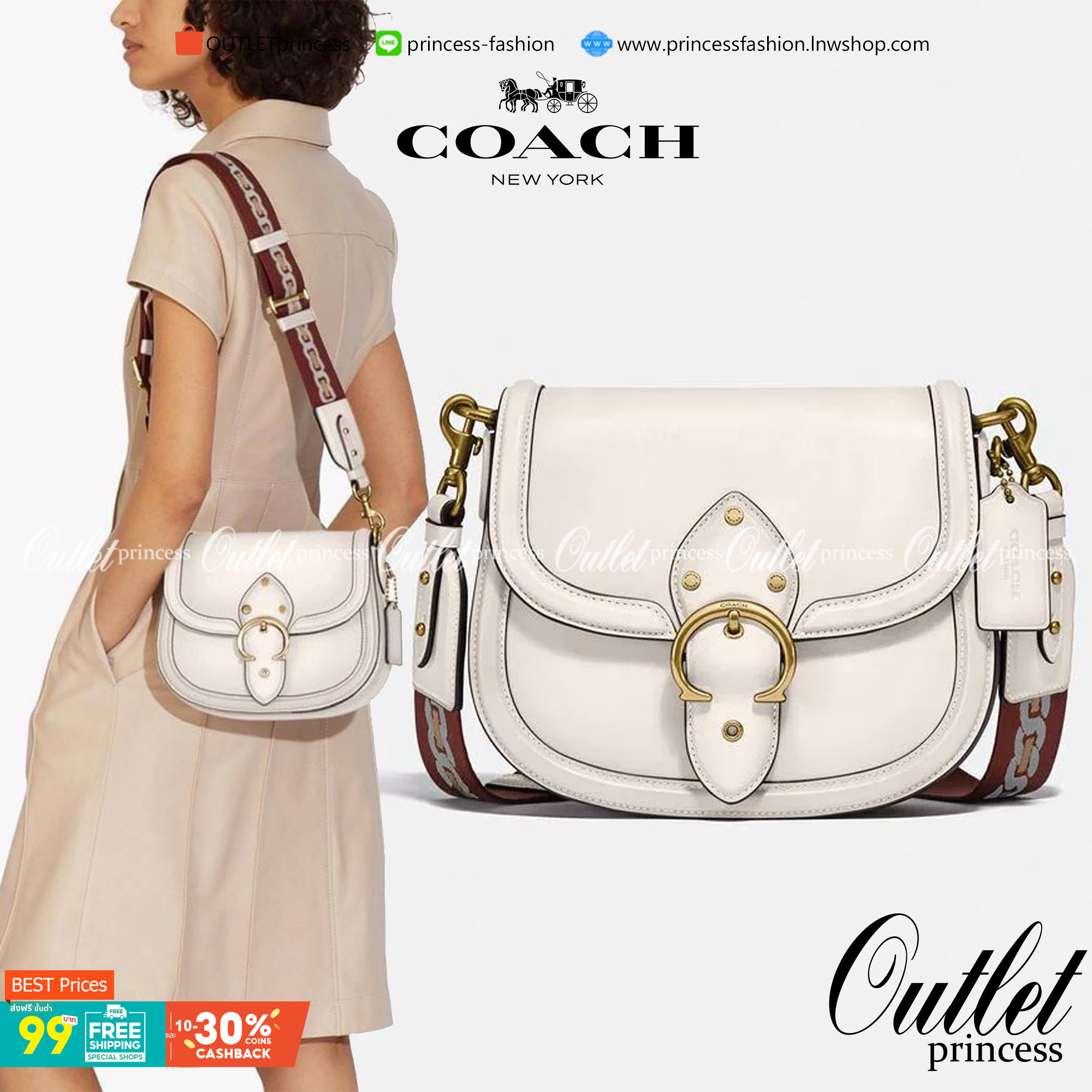 COACH C0749 BEAT SADDLE BAG The best item! ที่สาวๆรอคอย! ฮอตไฟลุก! สีหายาก ละมุนคุณหนู คอลเลคชั่นใหม่ ดีไซน์หรูหรา พิเศษมากๆมาพร้อมสายสะพาย 2 เส้น ใช้คู่กันหรือแยกสะพายก็สวยครบสูตร กระเป๋าสะพายทรง saddle คลาสสิค วัสดุหนัง glove-tanned ทนทาน เปิด-ปิดด้วยกร
