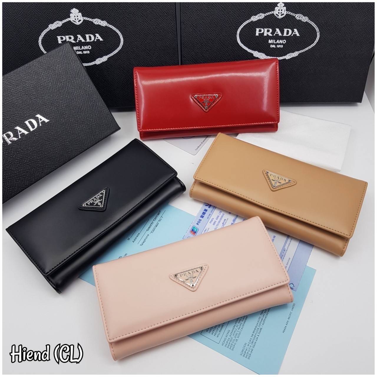 หนังแท้ Prada Long Wallet / Prada Wallet กระเป๋าสตางค์ใบยาว ใช้งานง่าย สวยหรู งานหนังแท้ทั้งใบ ภาพสินค้าถ่ายจากงานขายจริง ใช้งานต่างประเทศได้