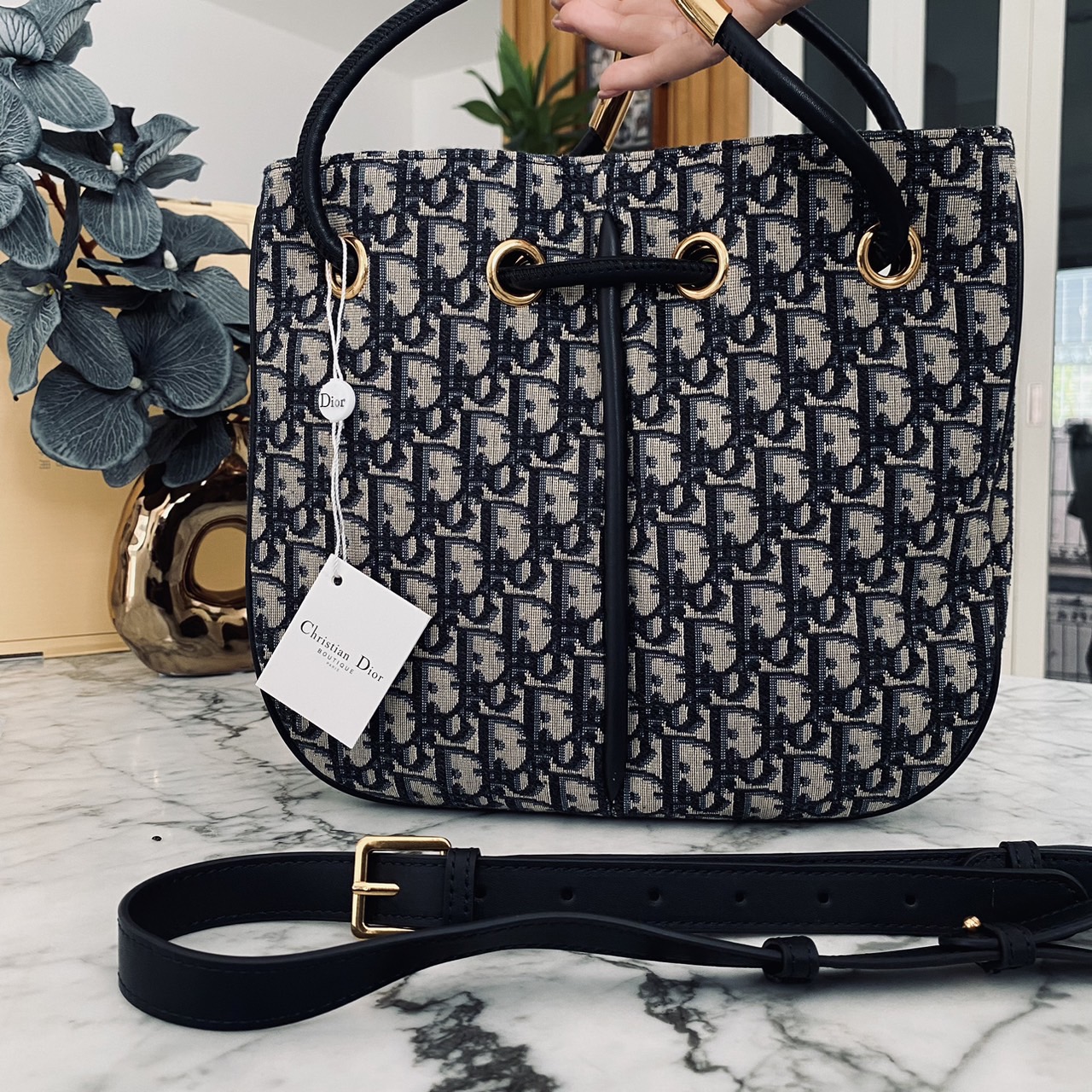 Medium Dior Nolita Bag Blue Dior Oblique Jacquard กระเป๋าสะพายทรงโท้ทรุ่นใหม่ New for Fall 2024 งานผ้าทอลายแบรนด์อย่างปราณีต สวยหรูเป็นเอกลักษณ์ตามแบบฉบับแบรนด์