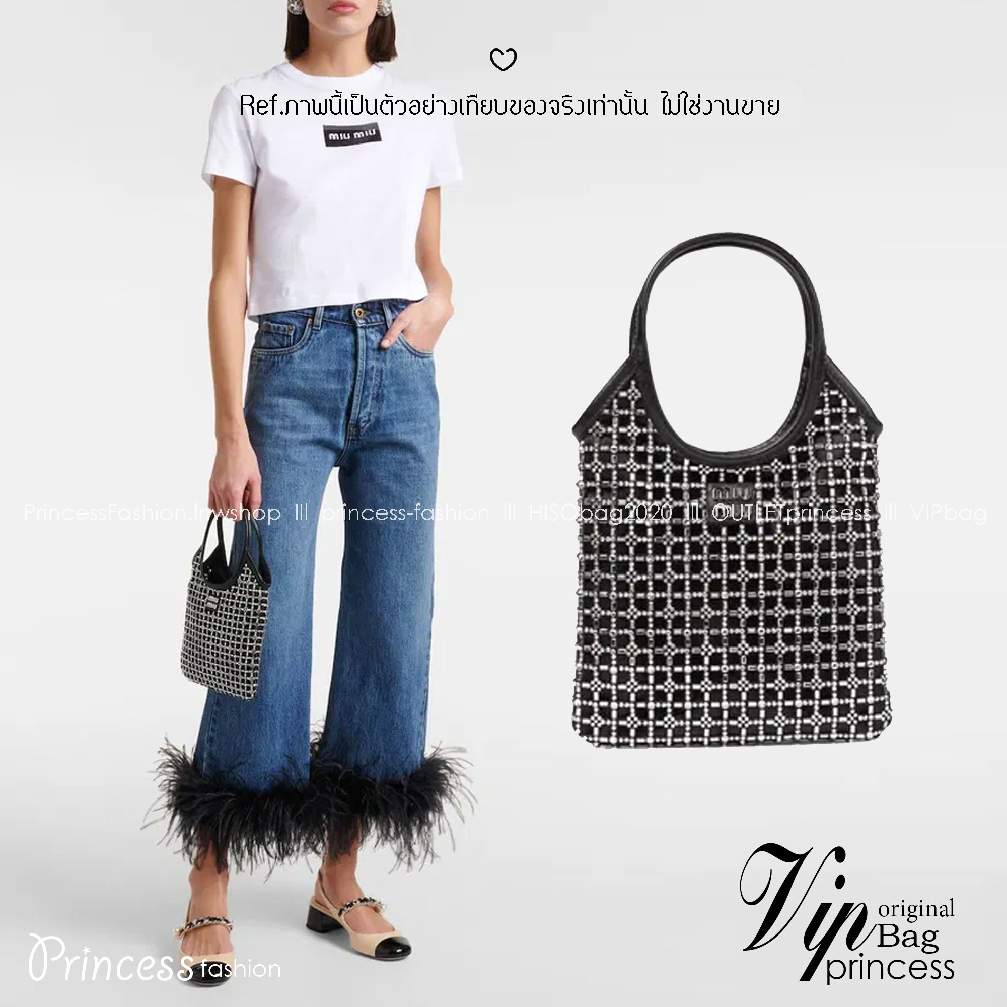 MIU MIU small crystals net tote bag กระเป๋าทรงโท้ทไซส์เล็ก น่ารัก สุดคิ้วประดับคริสตัลสวยงามที่สุด เอาใจสาวๆ สายหวาน ไอเท็มใหม่รีบมีใช้ก่อนใคร สวยก่อนใครได้แล้วน้า