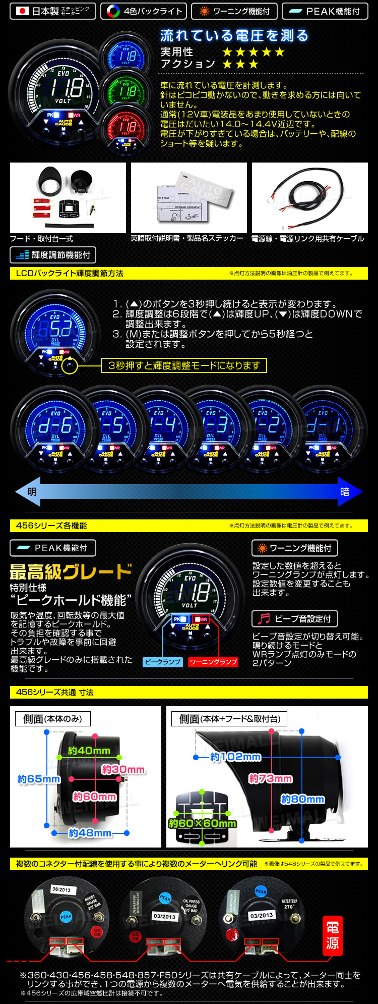 เกจวัดโวลท์ดิจิตอล Digital Volt meter รุ่น EVO 2