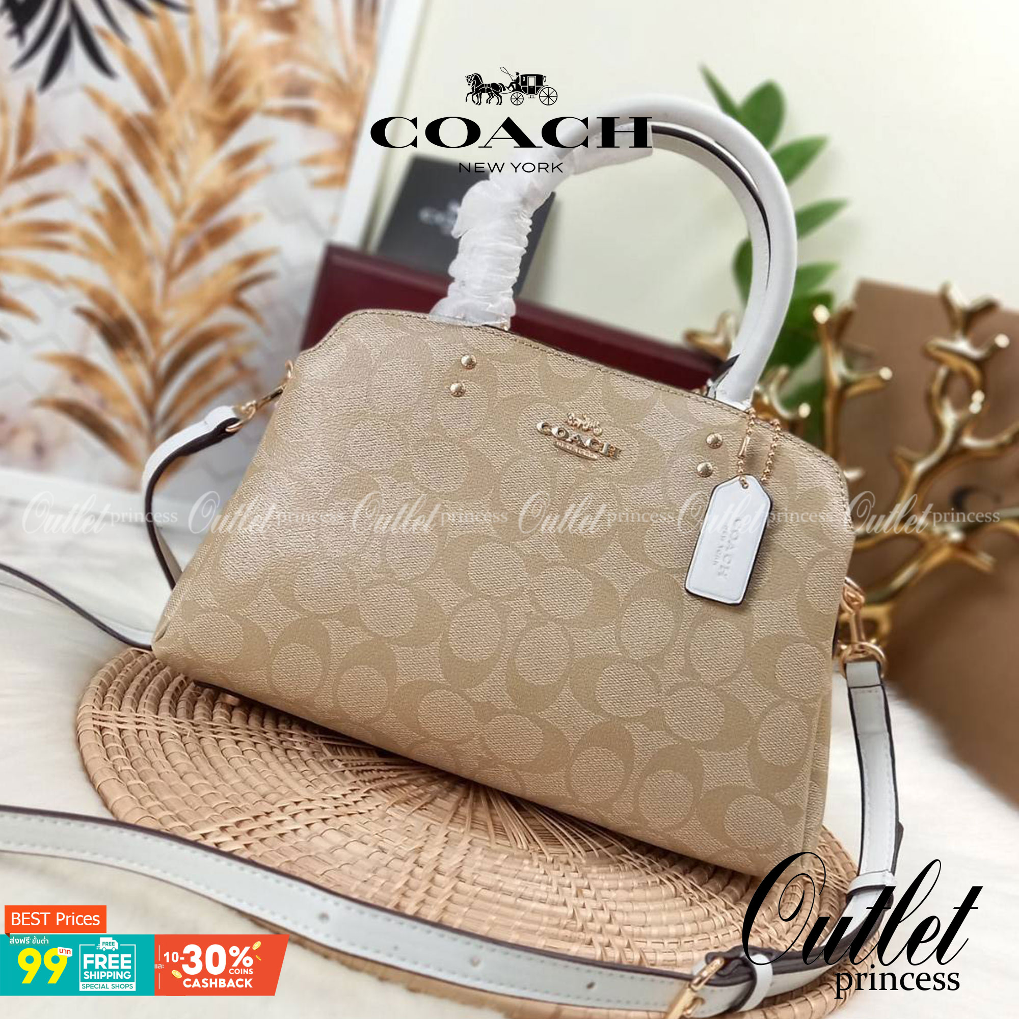 หัวใจจะวาย!! ละมุนมาก ลุคคุณหนูสุดๆ COACH MINI LILLIE CARRYALL (COACH F91494)🌺 ใช้ดีจนต้องบอกต่อ อีกแล้วจ้า ใครๆก็ถามหา😍>>>ทรงถัง รุ่นใหม่ 10 นิ้ว ขนาดกำลังดี เหมาะมือมาก มี 3 ช่องด้านใน ช่องกลาง เปิด-ปิด ด้วยซิป ส่วน 2 ช่องด้านข้