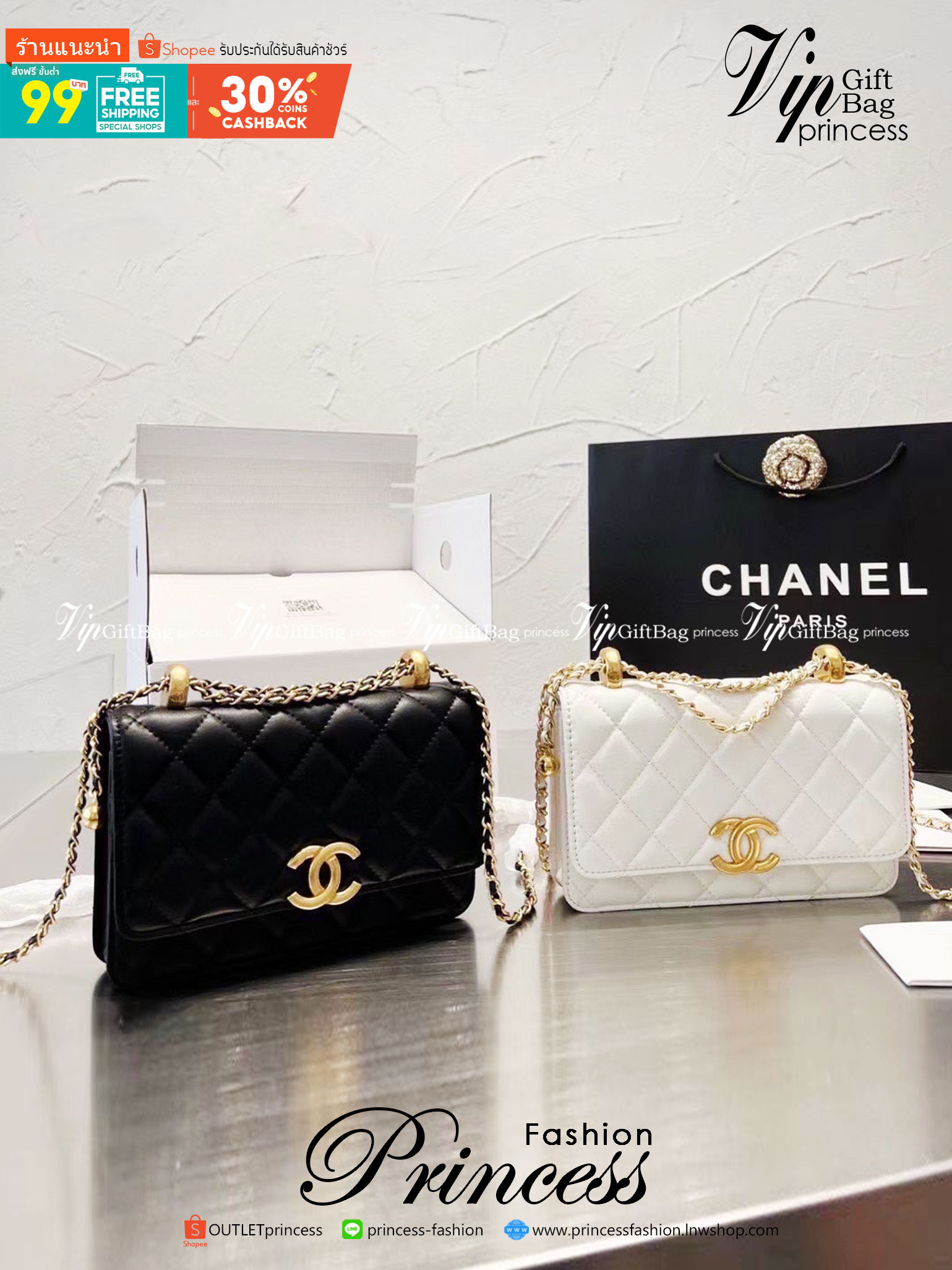 Chanel flap bag / Chanel Woc with Adjustable Ball Chain ปังไม่ไหว woc ทรงที่สาวๆควรมีติดไว้ได้ใช้แน่นอนค่ะ รอบนี้จัดมาเสิร์ฟ 2 สี พร้อมสายสะพายครอสบอดี้ งานปั้มทุกจุด ใช้ได้ทุกลุค เกรดงานสวย งานชนชอป ใช้ได้ Everyday Look เลยค่า