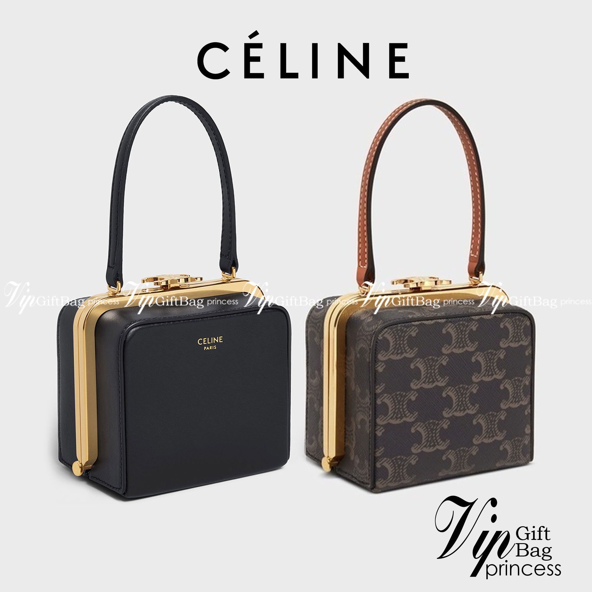 Celine Triomphe Minaudiere สาว ๆ คนไหนไม่เน้นพกของเยอะ แต่ต้องการกระเป๋าที่ให้ความเรียบหรู ดีไซน์เก๋ เหมาะสำหรับดินเนอร์มื้อค่ำ หรือช้อปปิ้งเบาๆ ใบนี้แนะนำเลยคะ เป็นกระเป๋าขนาดกะทัดรัด ถือและสะพายไหล่ได้ ให้ความคล่องตัว นับว่าเป็นอีกหนึ่งแอสเซสเซอรี่ที่น่