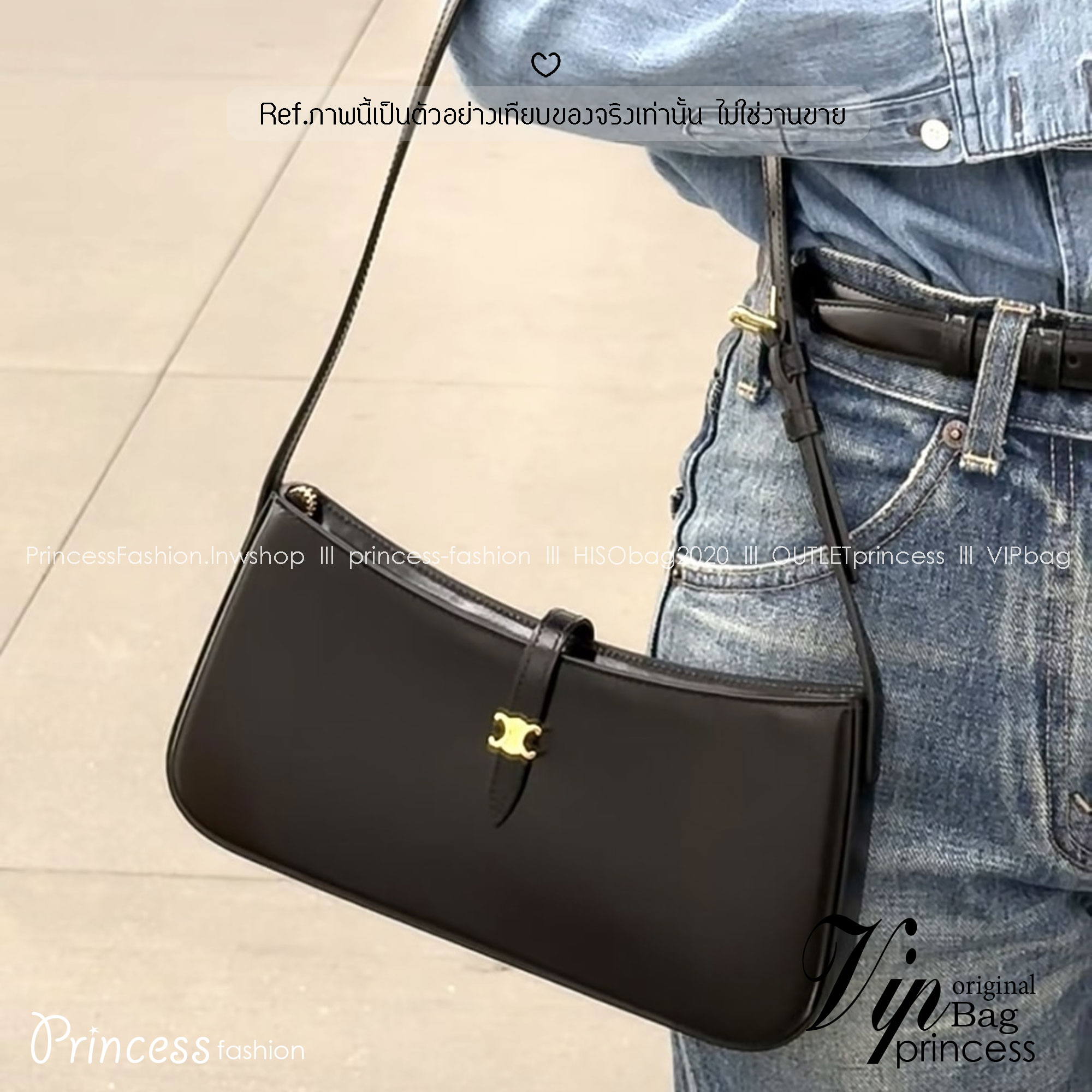 ORI หนังแท้ | CELINE TINA SHOULDER BAG IN Triomphe canvas กระเป๋าสะพายไหล่ทรงพอช ดีไซน์ใหม่ก่อนใคร เรียบง่ายหรูหราลงตัว สไตล์วินเทจลัคชูดูแพงสุดๆ ใช้งานได้หลากหลายโอกาส ขนาดกำลังดีพาพาสะดวก