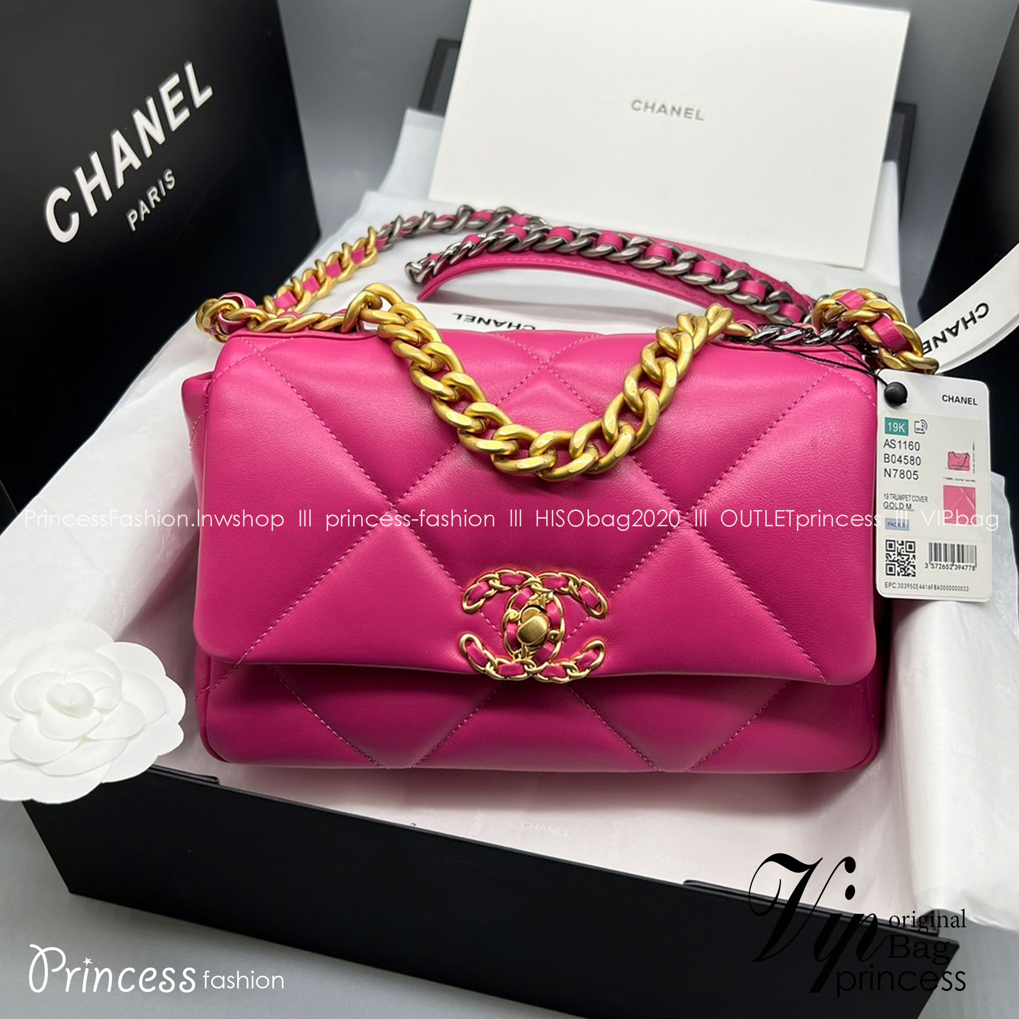 CHANEL 19 HANDBAG กระเป๋าสะพายดีไซส์คลาสสิคหนังแท้นิ่มเงาสวย เกรดออริ ท็อป สลับแท้ 1:1 เกรดดีสุด ผ่านทุก ตม ใช้งานต่างประเทศได้