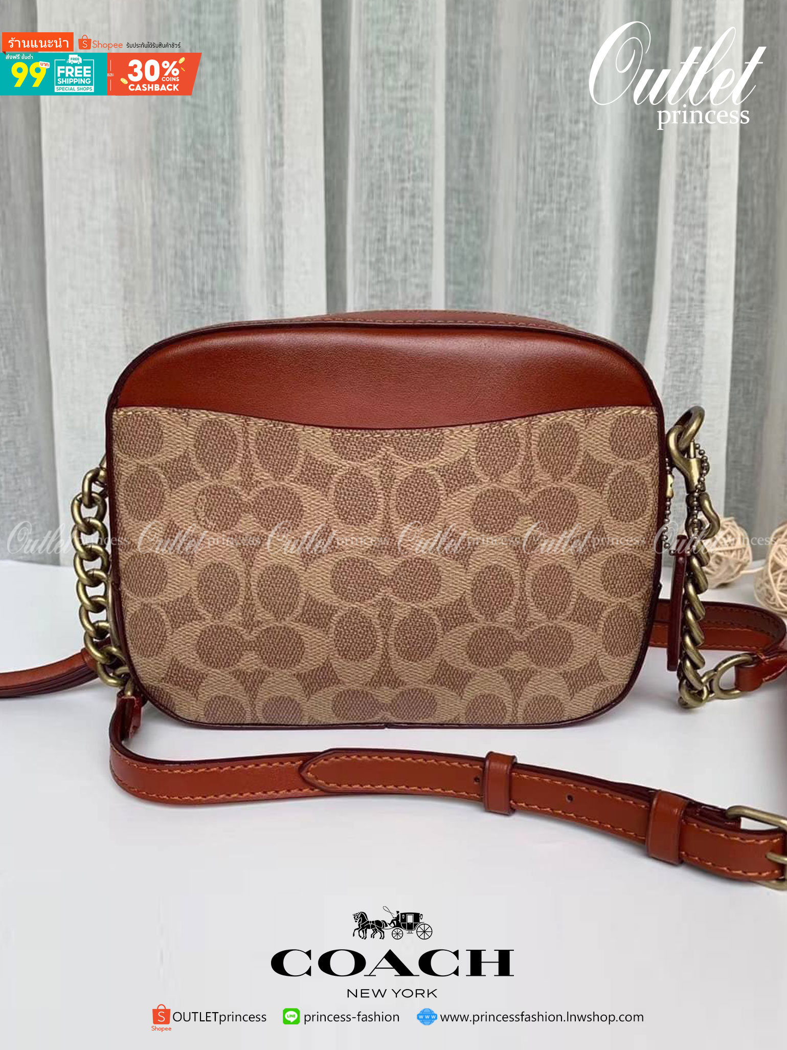 ของแท้ Coach Camera Bag In Signature Canvas