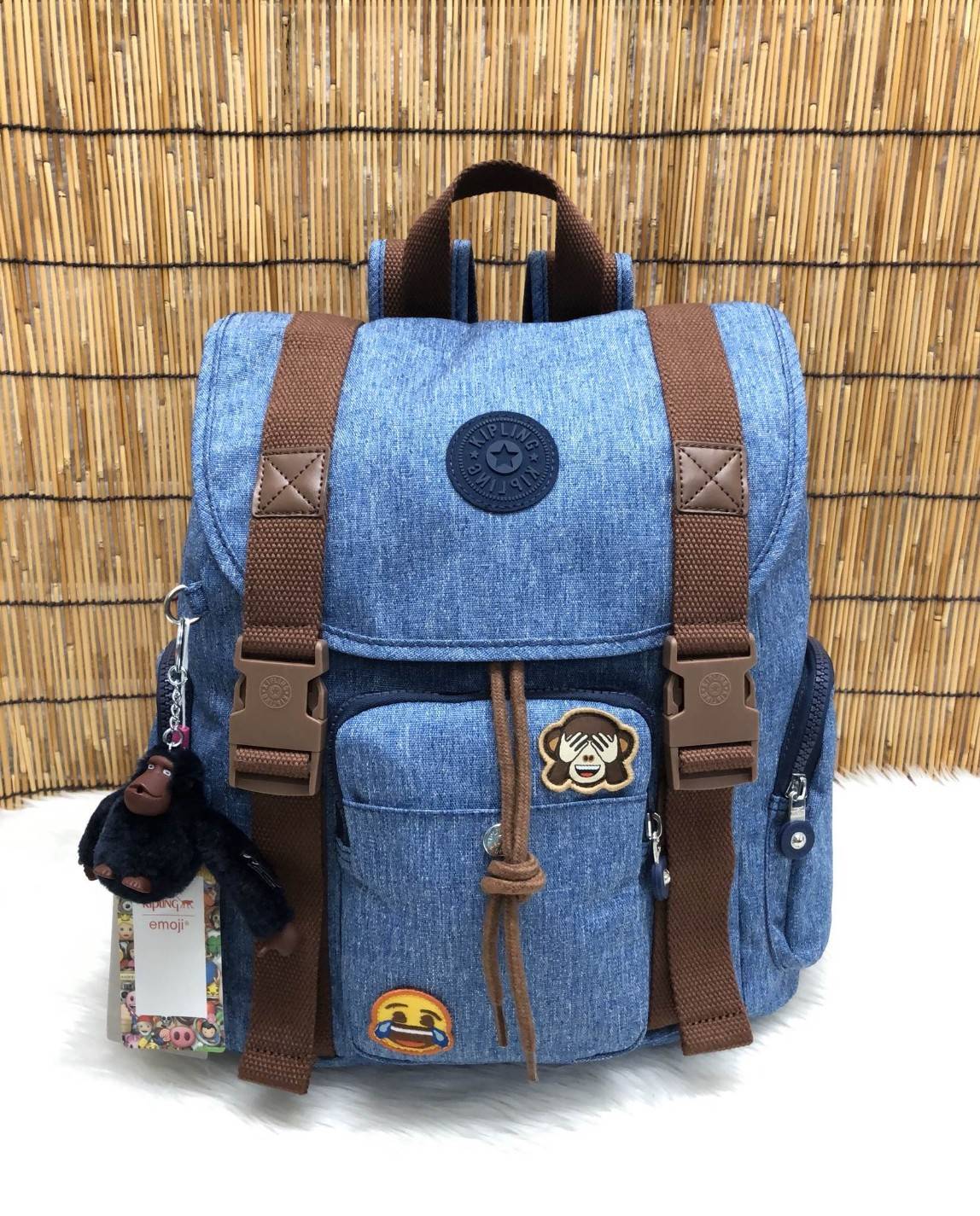 New arrival !!! Kipling Emoji Adaven Backpack Bag 2018 (Kipling Factory OEM HK) k70079 Limited edition emoji พร้อมส่งที่ไทยค่ะ กระเป๋าสะพายหลัง วัสดุ cotton+ polyester อย่างดี