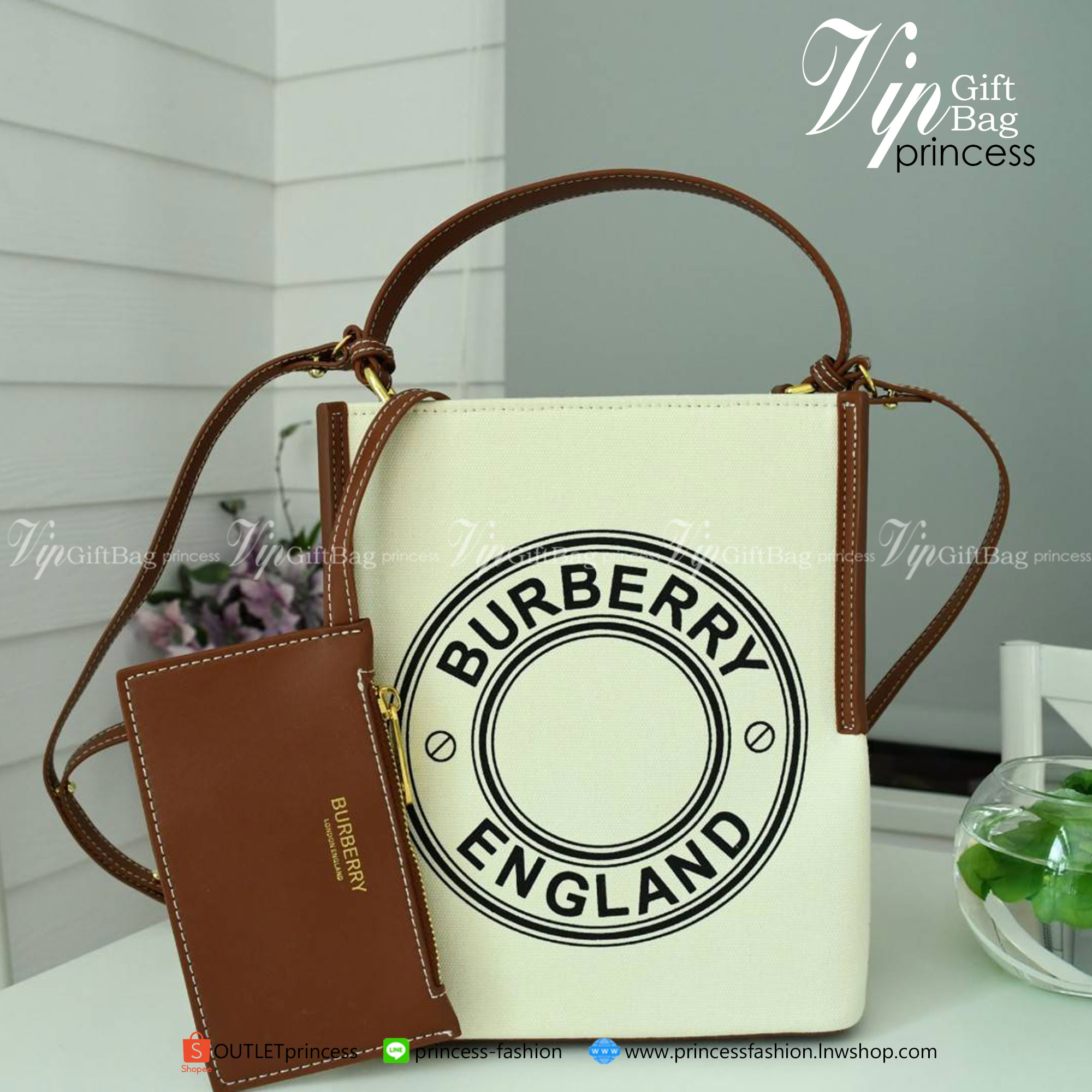 Burberry canvas Bucket Bag Vip Gift with Purchase