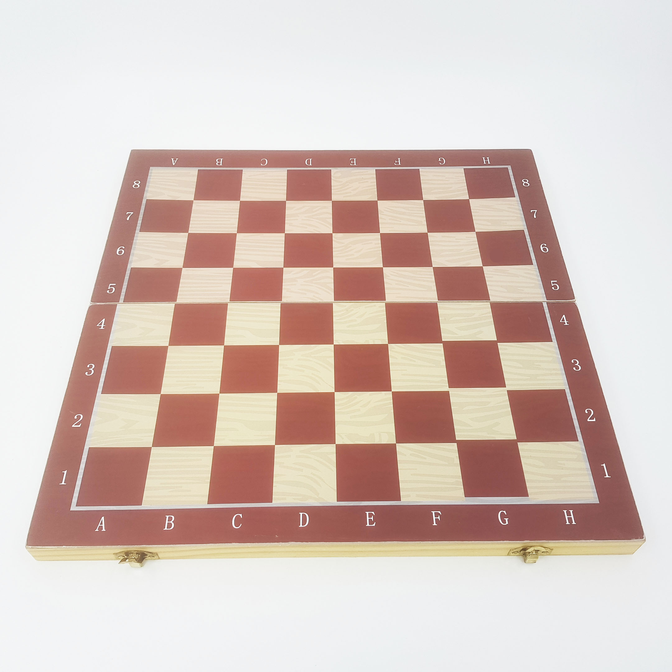 ชุดหมากรุกสากลกระดานพกพาพับได้แบบตัวไม้กระดานไม้ ตัวหมากเป็นแม่เหล็ก