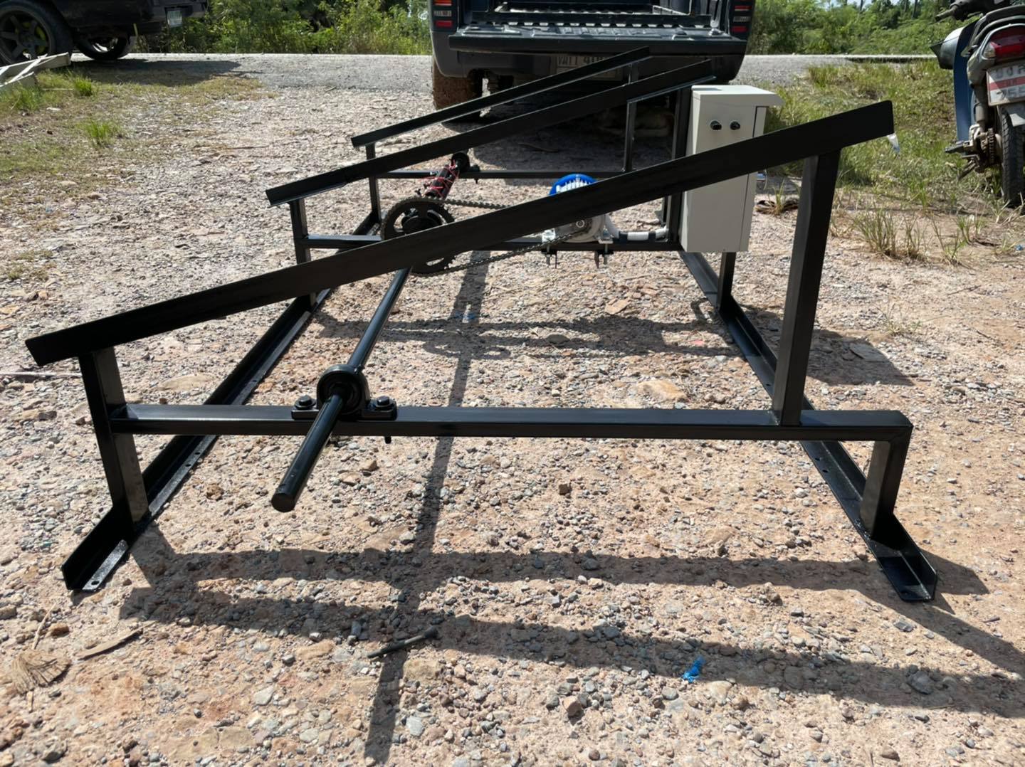 โครงสร้างชุดกังหันเติมอากาศพลังงานแสงอาทิตย์ 750W (ไม่รวมแผงโซล่าเซลล์)